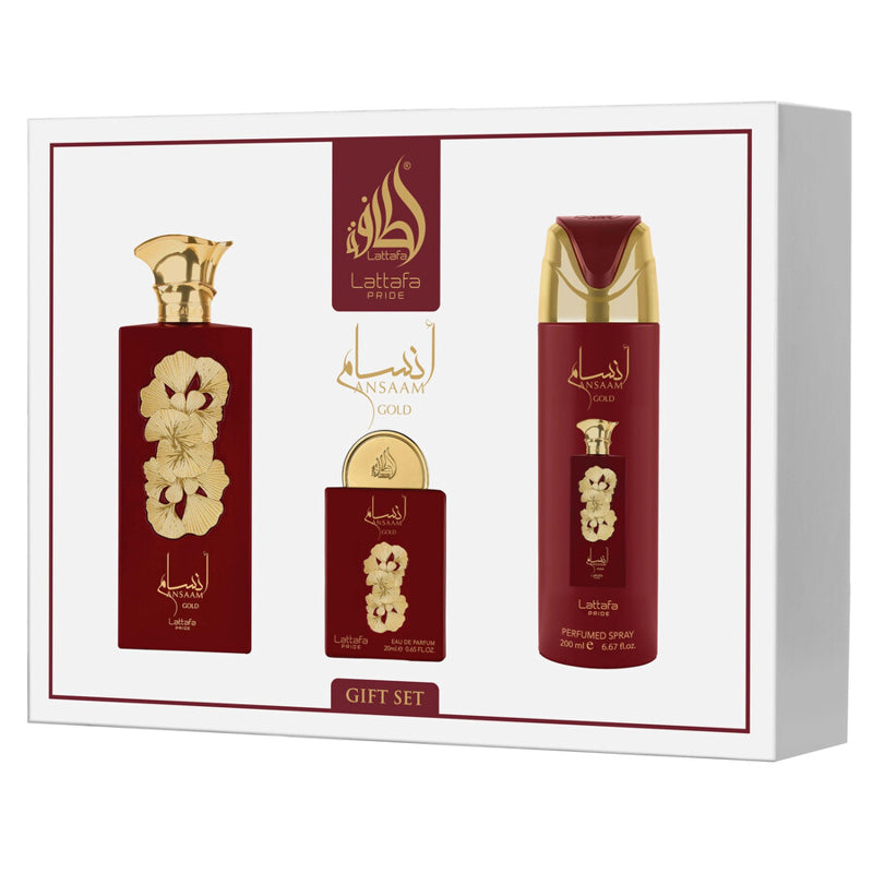 BLOCK36:LATTAFA PRIDE ANSAAM GIFTSET EAU DE PARFUM 100ML+20ML UNISEX FRAGNANCE