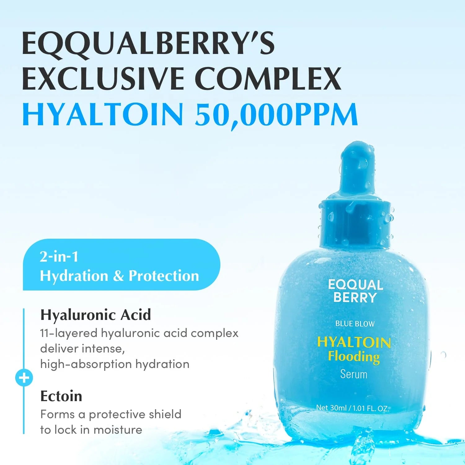 BLOCK36: SIERO	EQQUAL BERRY	BLUE BLOW HYALTOIN FLOODING SERUM