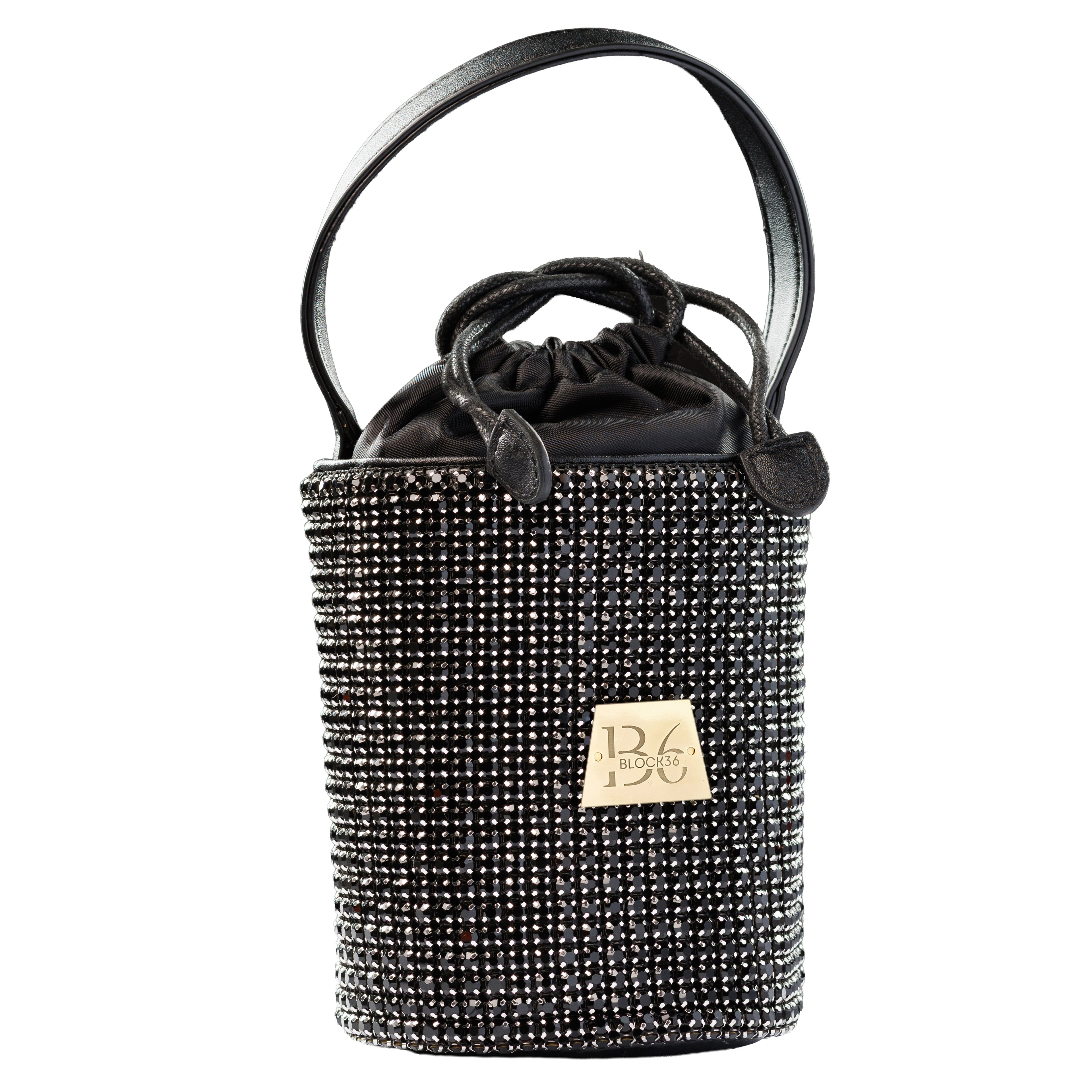 BLOCK36:BORSA A SECCHIELLO NERA FASHION