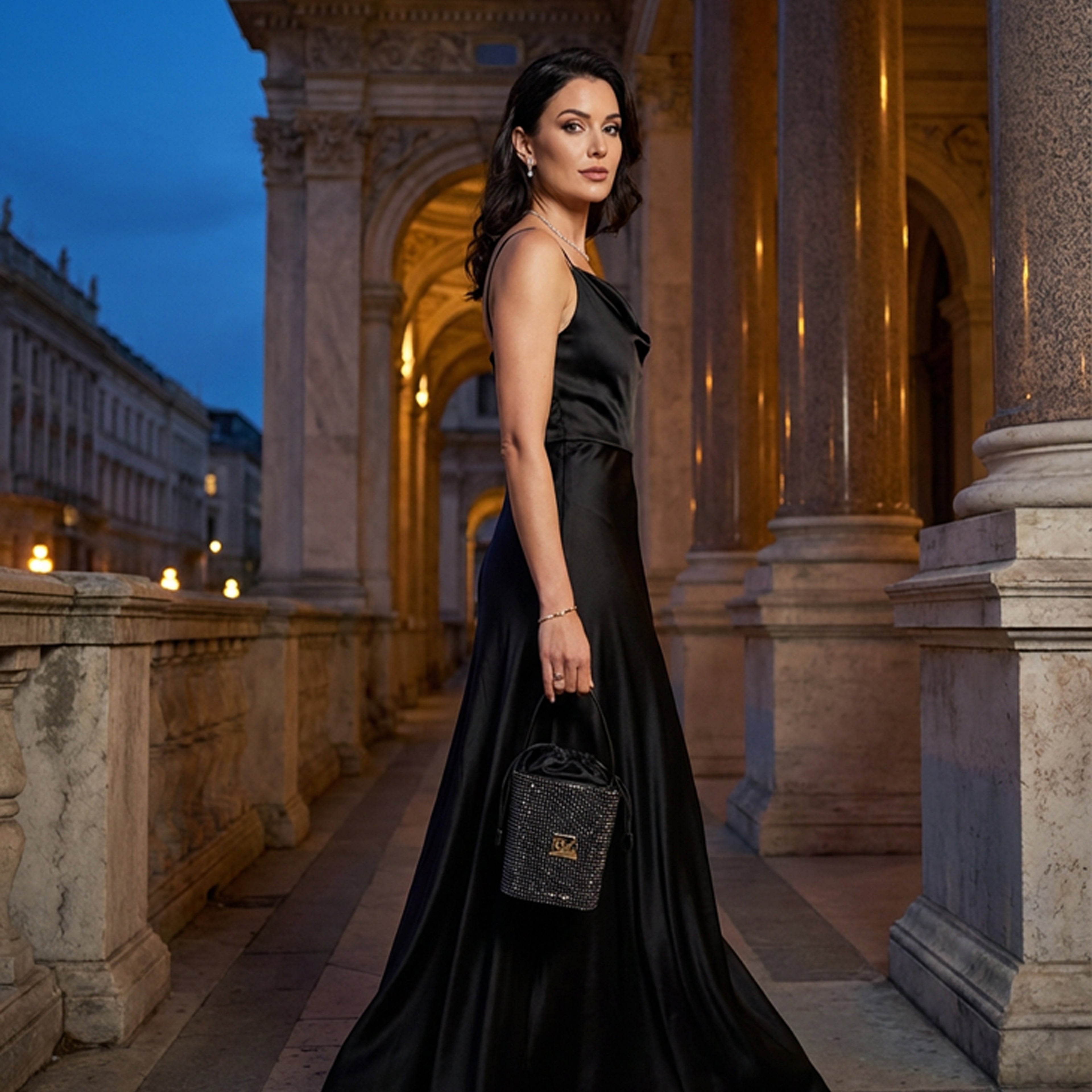 BLOCK36:BORSA A SECCHIELLO NERA FASHION