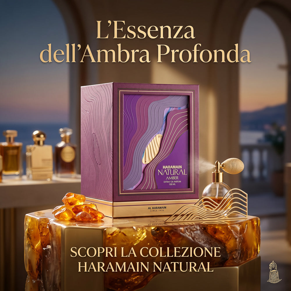 BLOCK36: PROFUMO ARABO AL HARAMAIN NATURAL AMBER EXTRAIT  DE PARFUM 100 ML