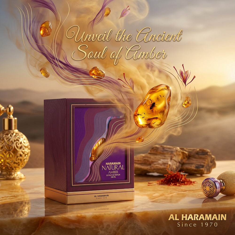 BLOCK36: PROFUMO ARABO AL HARAMAIN NATURAL AMBER EXTRAIT  DE PARFUM 100 ML