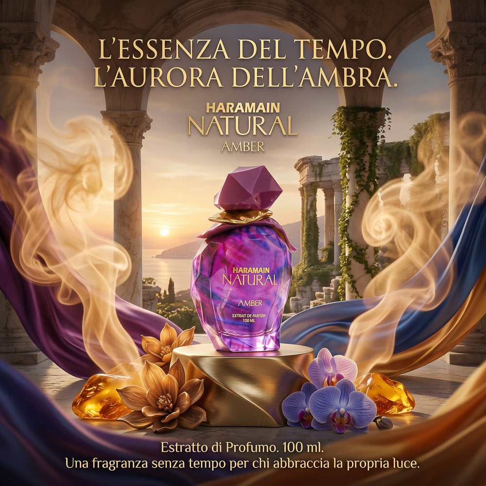 BLOCK36: PROFUMO ARABO AL HARAMAIN NATURAL AMBER EXTRAIT  DE PARFUM 100 ML