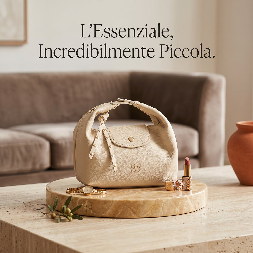 BLOCK36: BORSA "PISTILLO" IN PELLE SABBIA