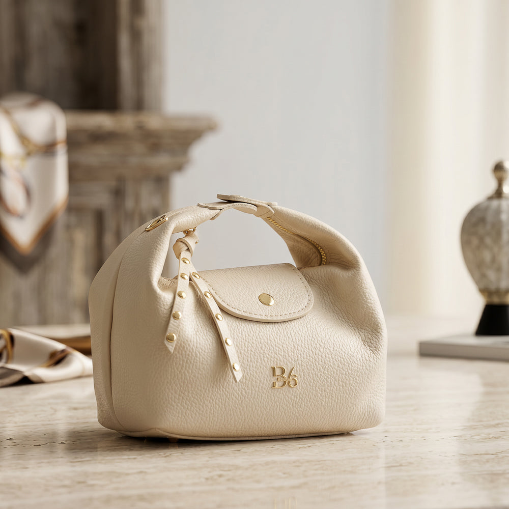 BLOCK36: BORSA "PISTILLO" IN PELLE SABBIA