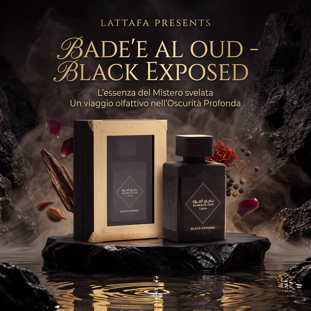 BLOCK36:PROFUMO ARABO LATTAFA  BADE'E AL OUD BLACK EXPOSED EDP100ML
