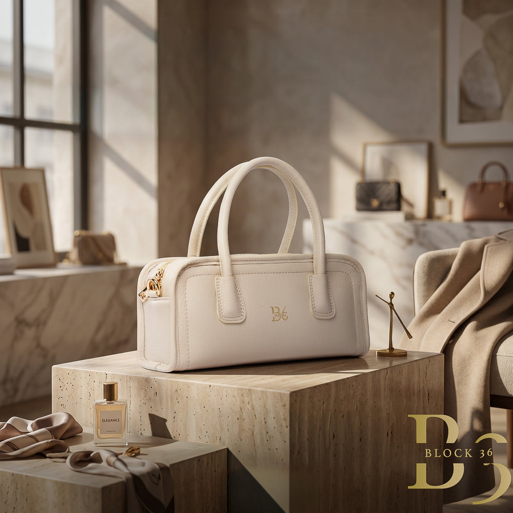 BLOCK36: BORSA IN PELLE BEIGE ESTIVA