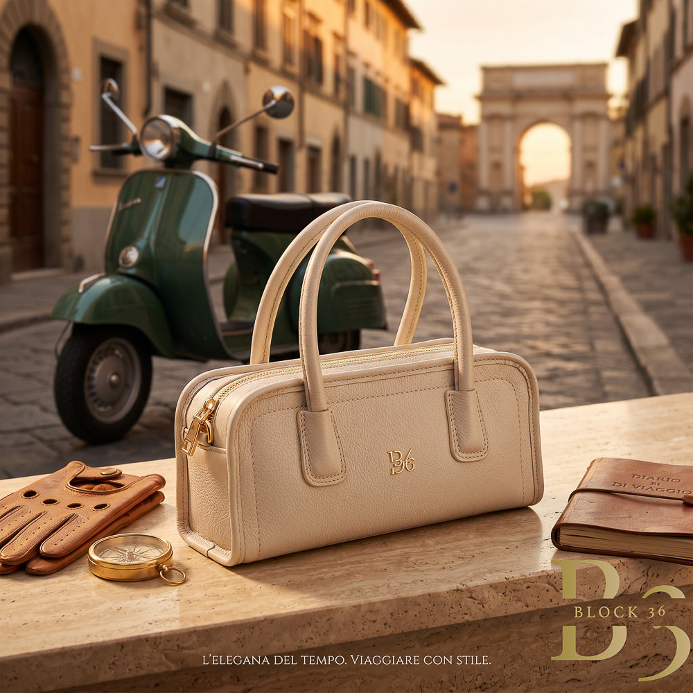 BLOCK36: BORSA IN PELLE BEIGE ESTIVA