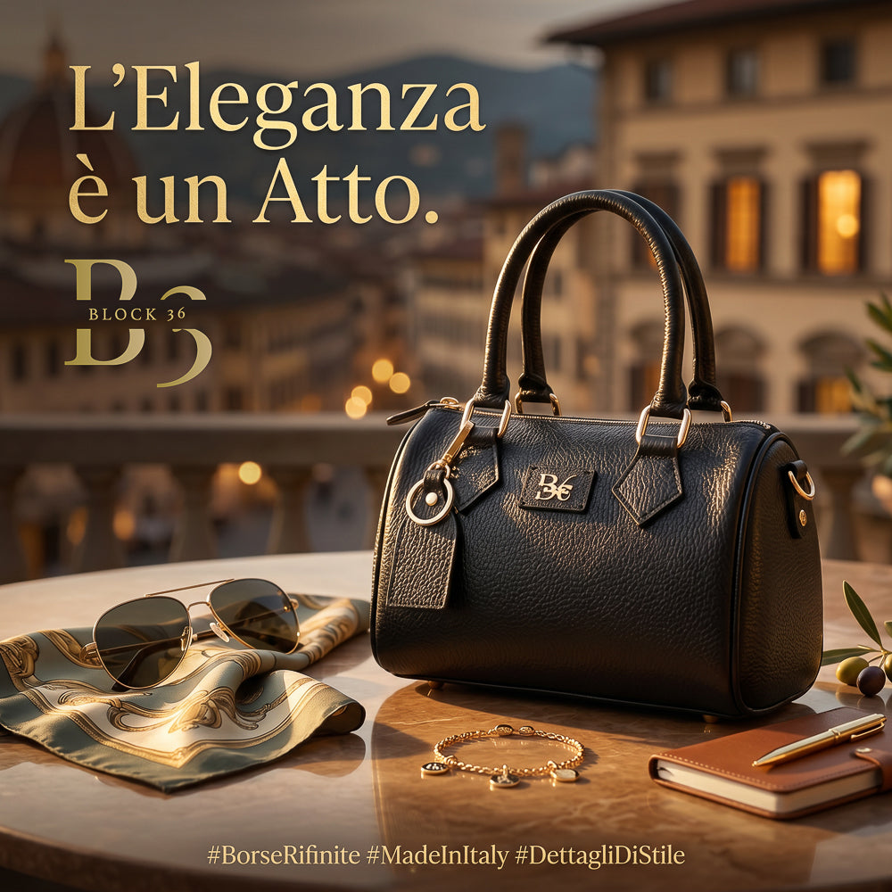 BLOCK36: BORSA IN PELLE NERA ESTIVA