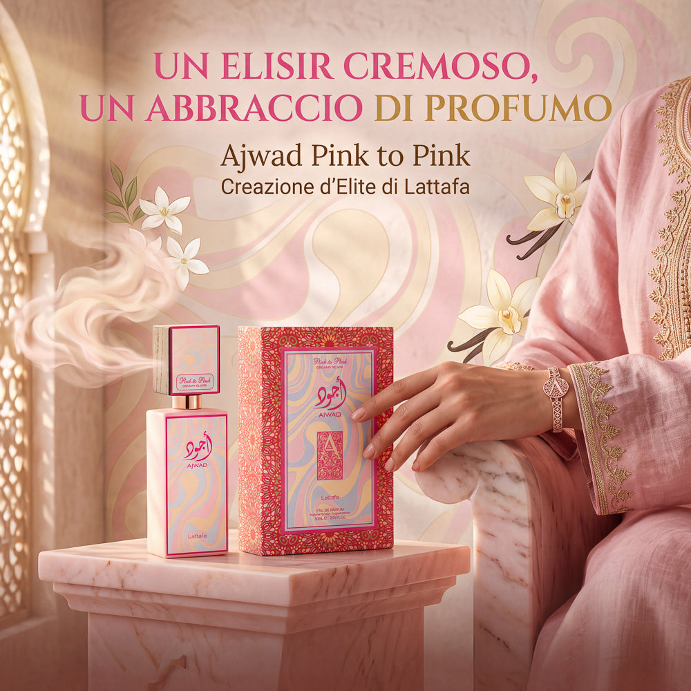 BLOCK36: PROFUMO ARABO LATTAFA AJWAD PINK TO PINK CREAMY ELIXIR EDP 60 ML