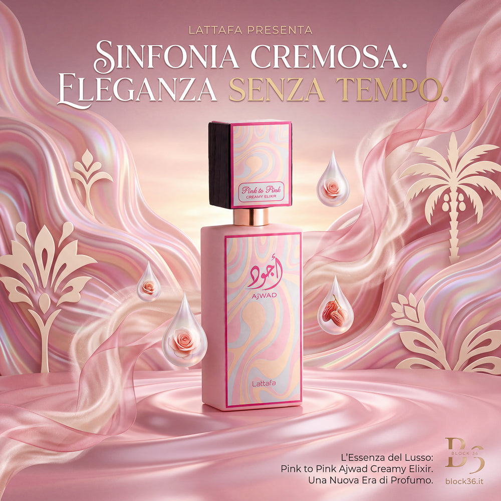 BLOCK36: PROFUMO ARABO LATTAFA AJWAD PINK TO PINK CREAMY ELIXIR EDP 60 ML
