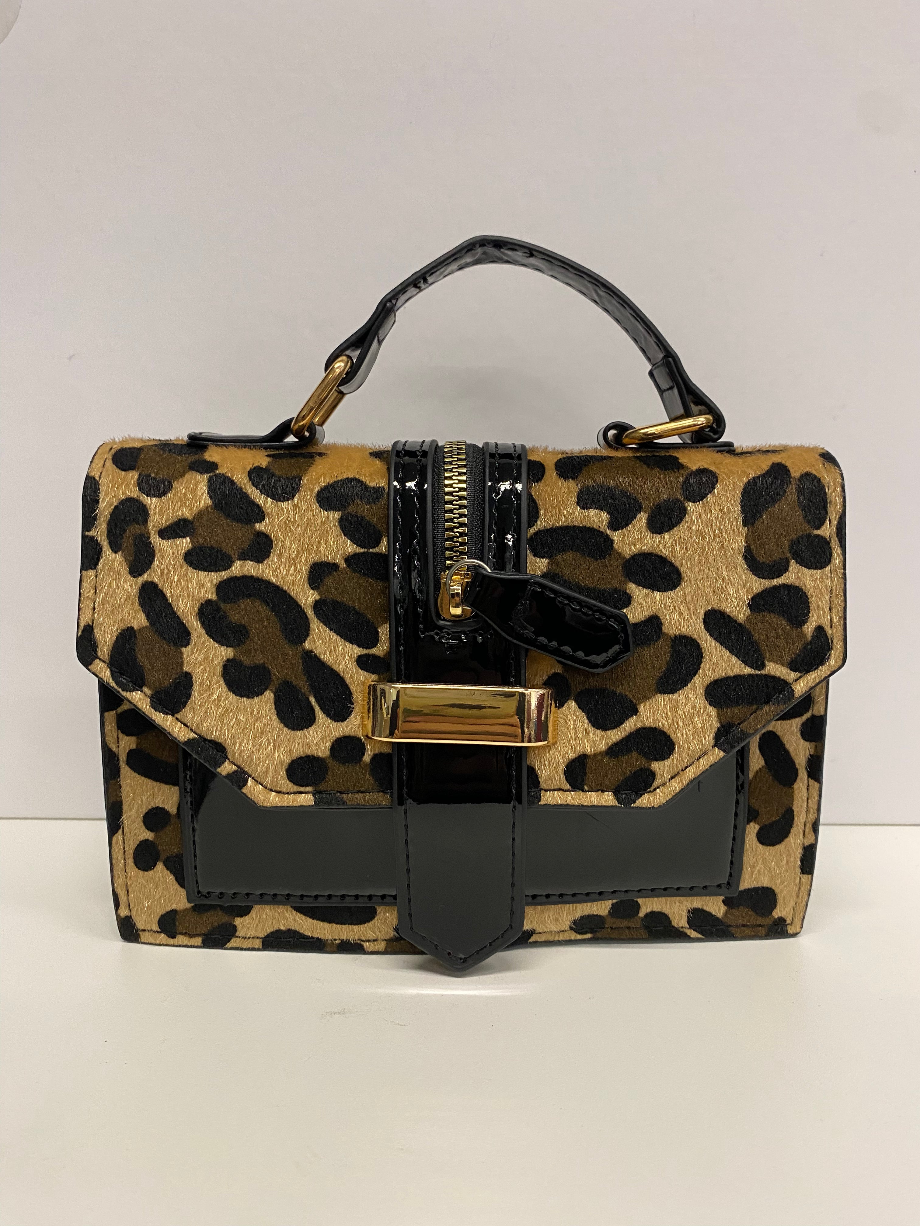 MINIBAG ELEGANTE CON STAMPA LEOPARDATA LUCIDA