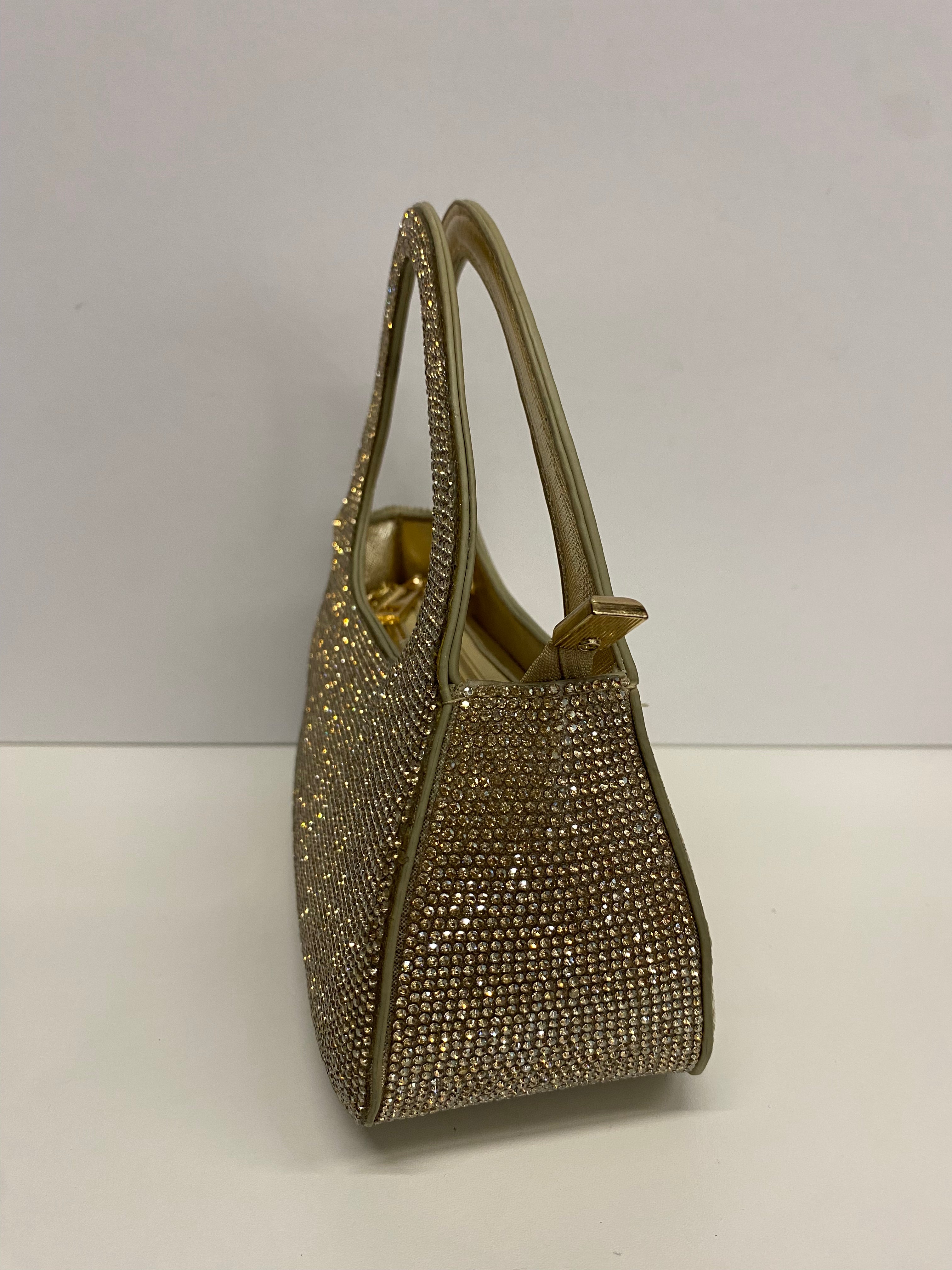 MINIBAG CON  STRASS IN ORO CHIC