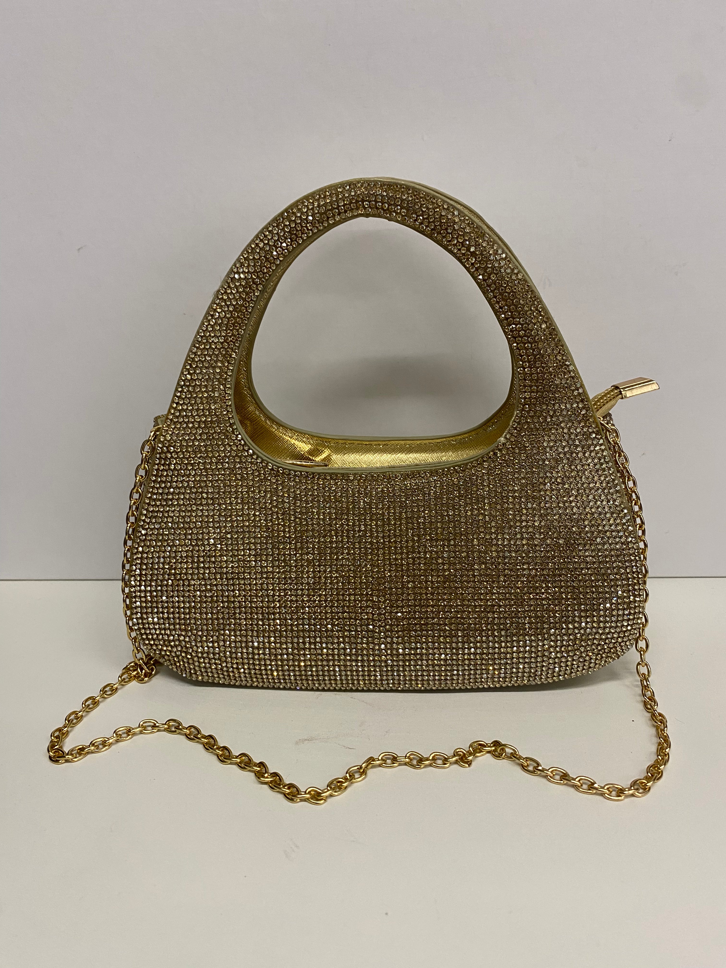 MINIBAG CON  STRASS IN ORO CHIC