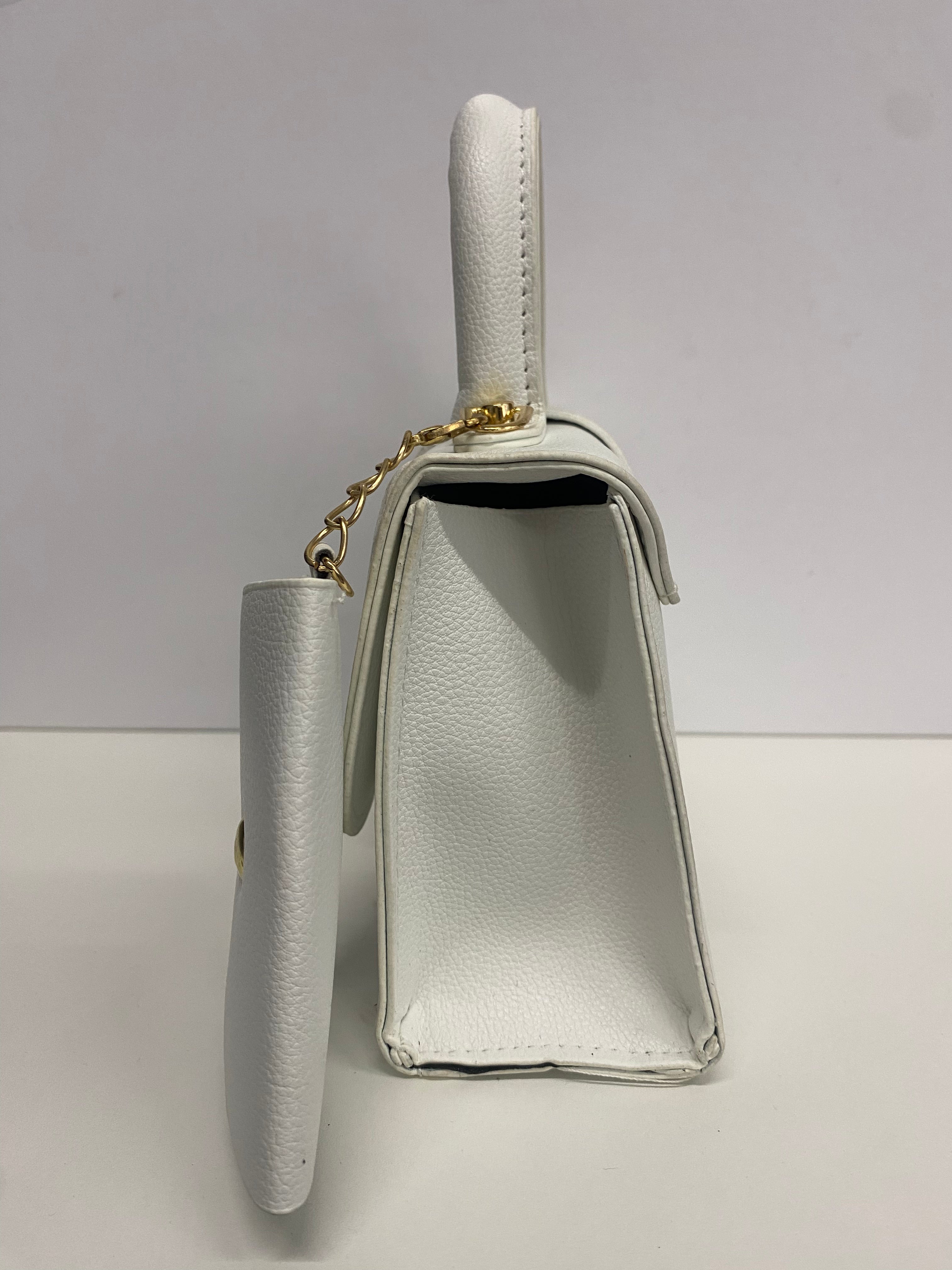MINIBAG BIANCA GIOVANILE CON ACCESSORIO, MANICI E TRACOLLA