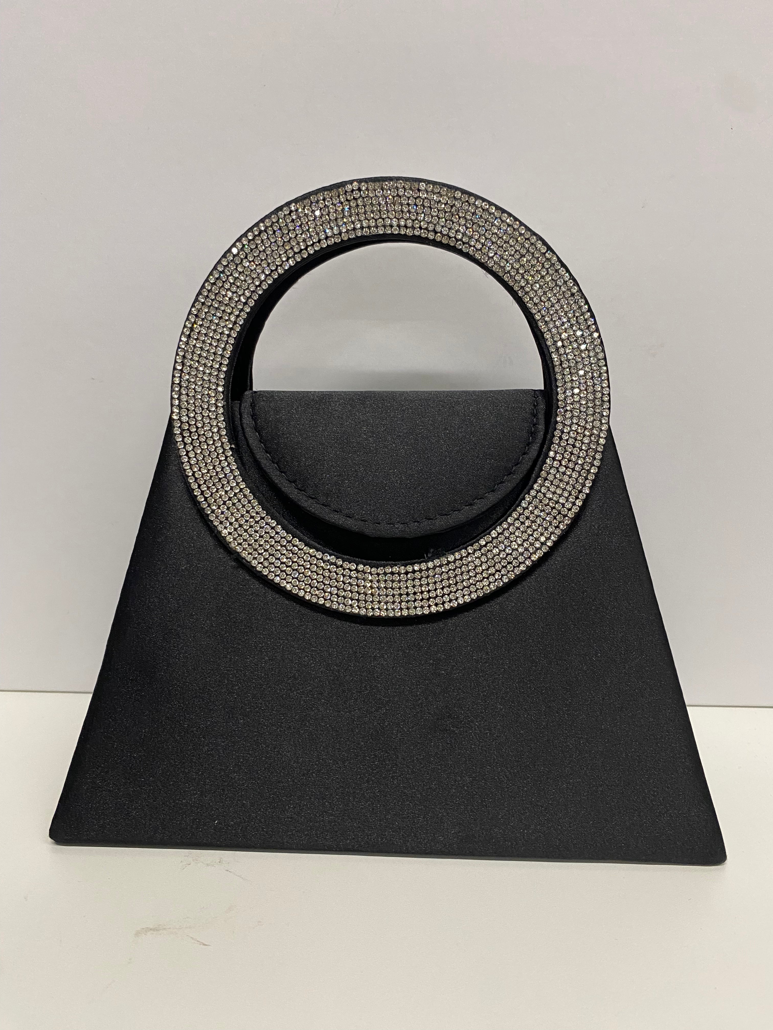 MINIBAG NERA  MANICO CON  BRILLANTINI CHIC