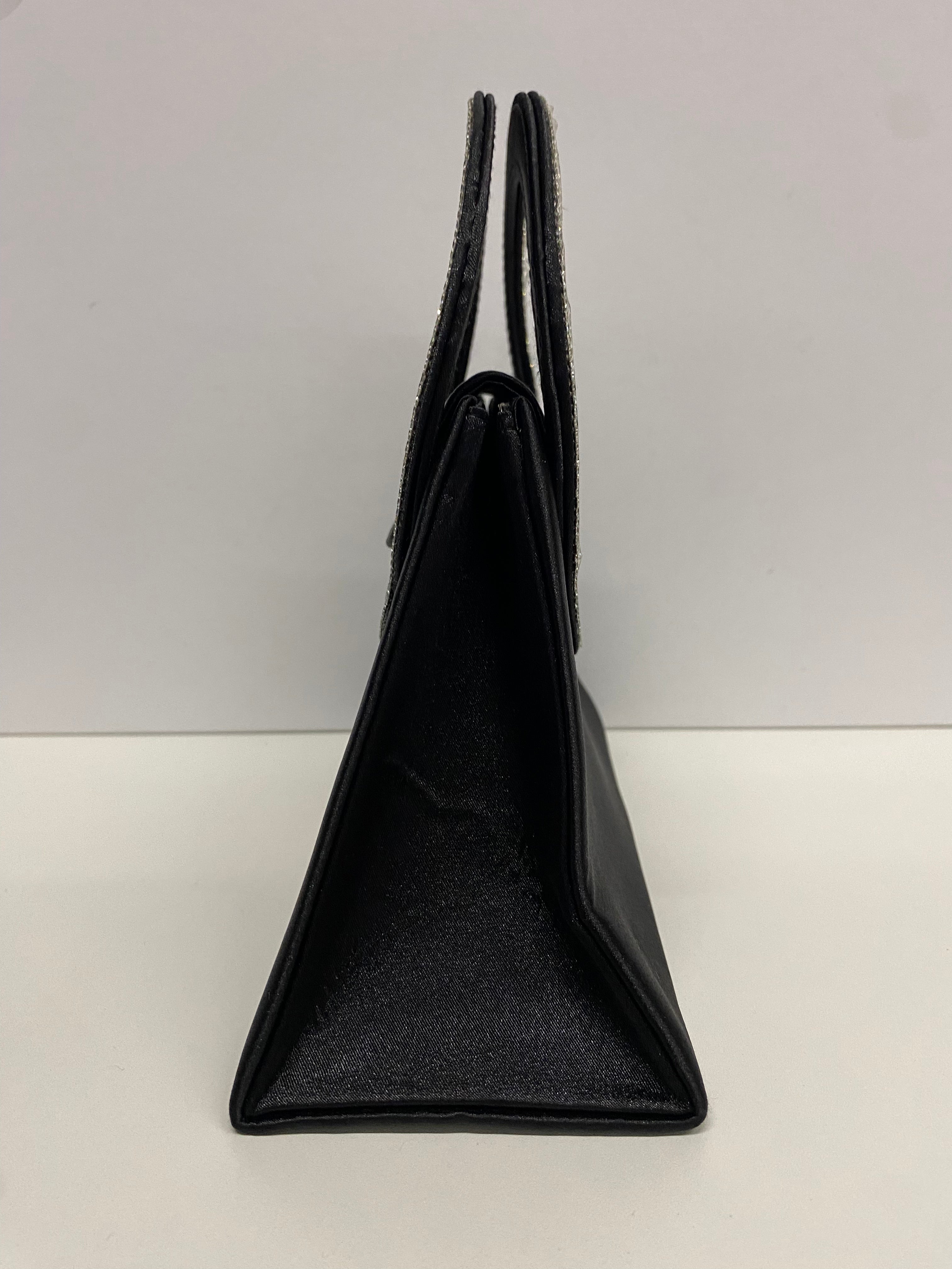 MINIBAG NERA  MANICO CON  BRILLANTINI CHIC