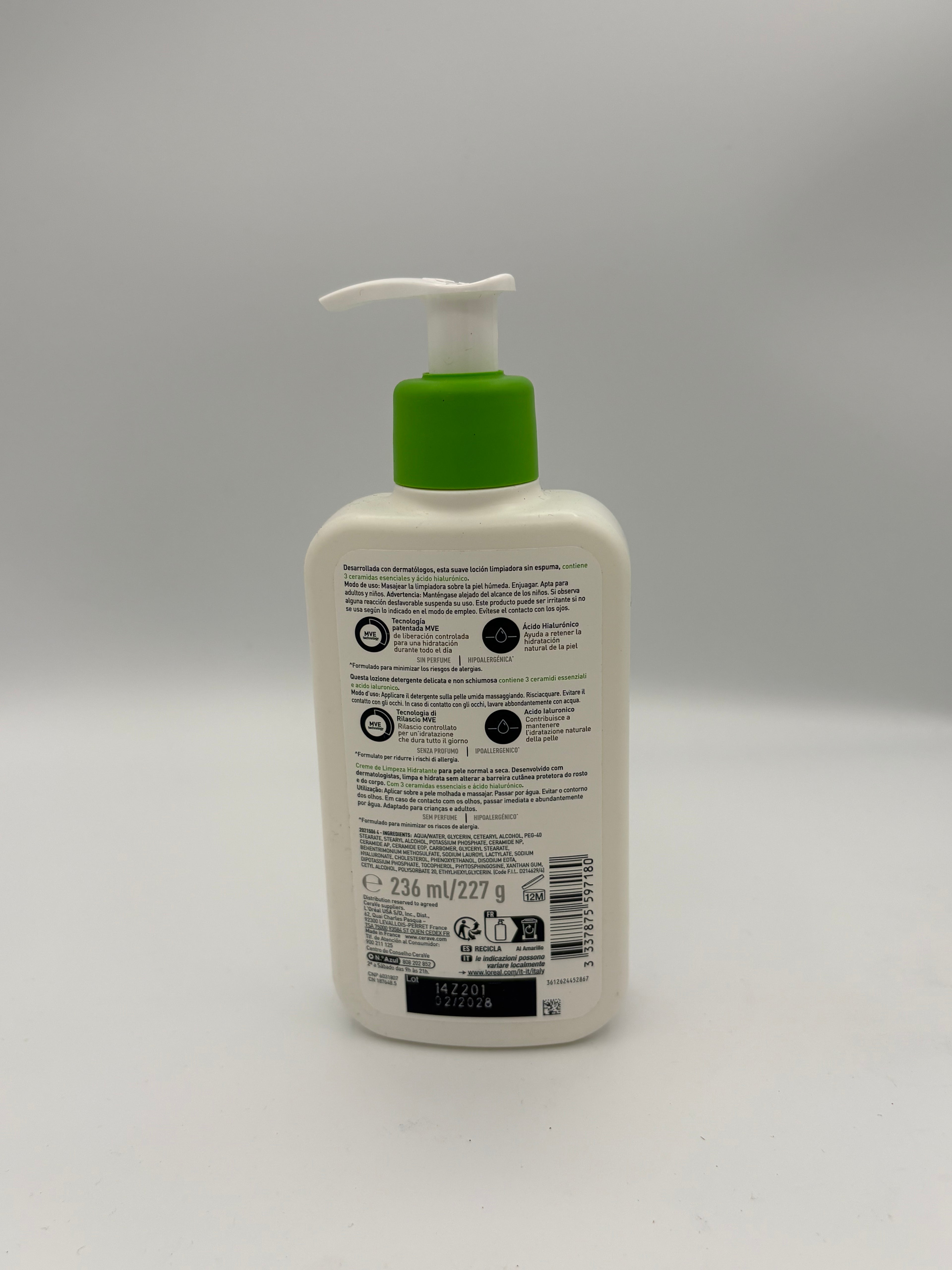 BLOCK36: DETERGENTE	CERAVE	DETERGENTE IDRATANTE 236ml
