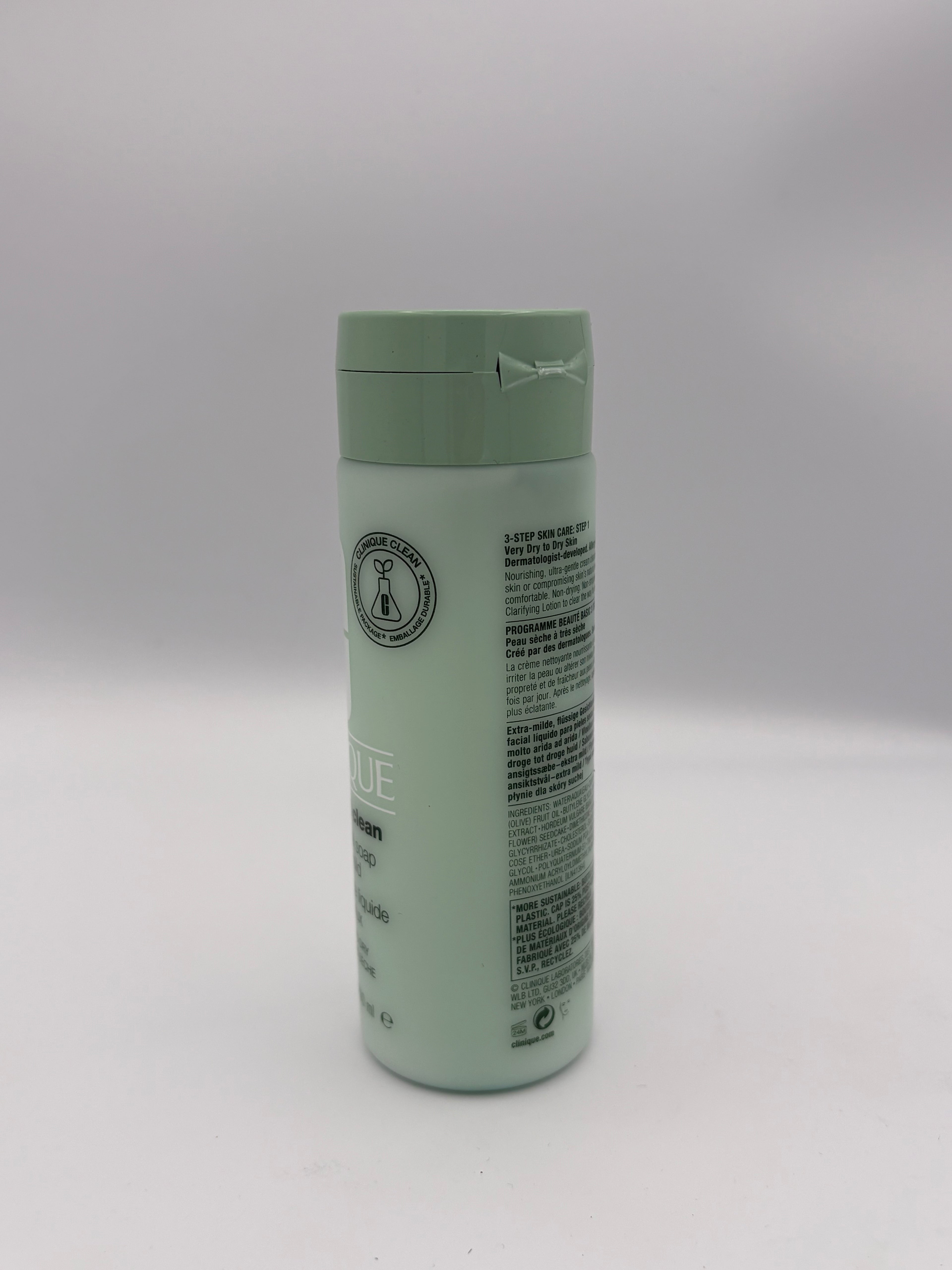 BLOCK36: SAPONE	CLINIQUE	LIQUID FACIAL SOAP EXTRA MILD FOR DRY SKIN