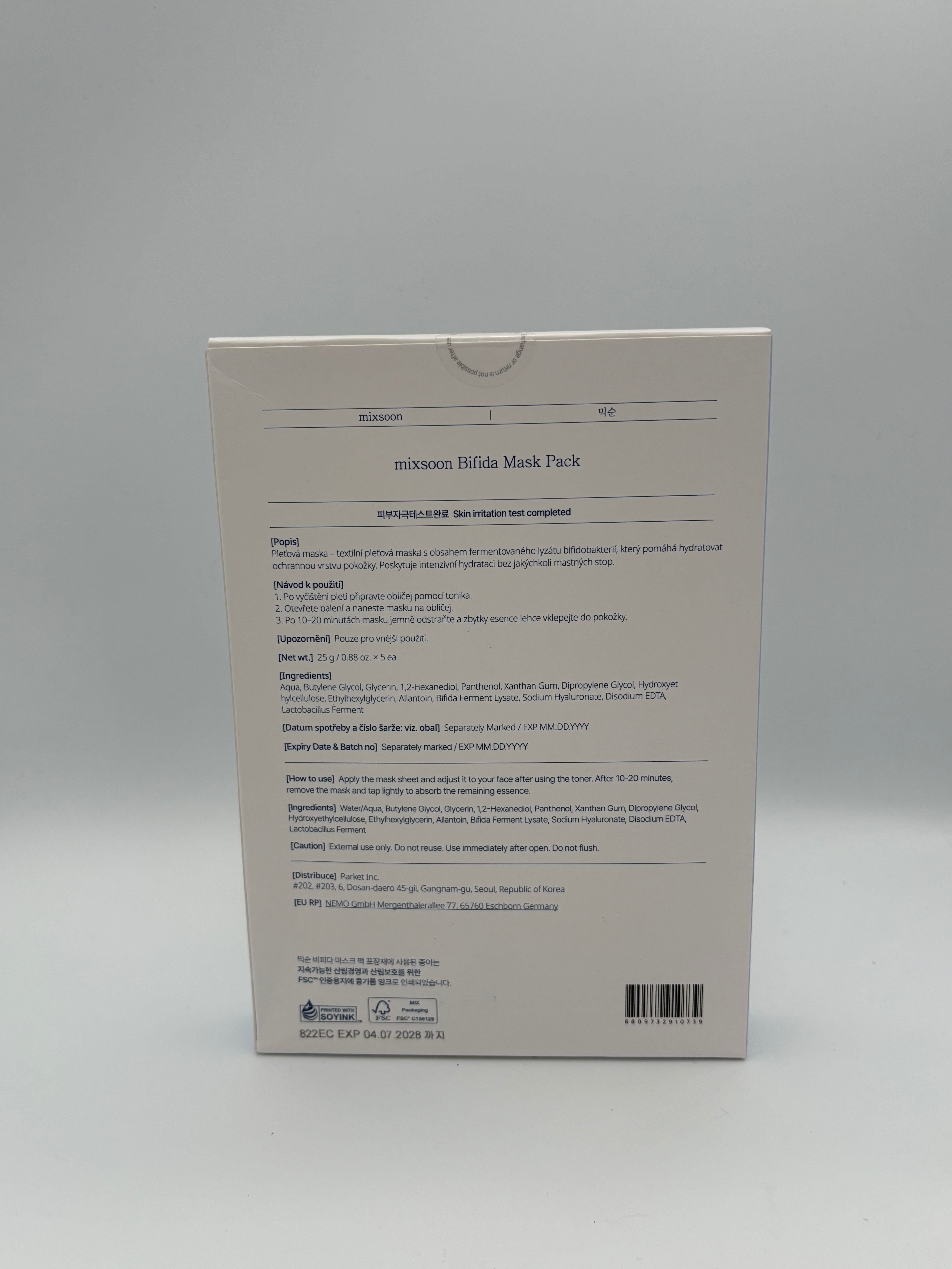 BLOCK36: MASKE	MIXSOON	BIFIDA MASKENPACKUNG