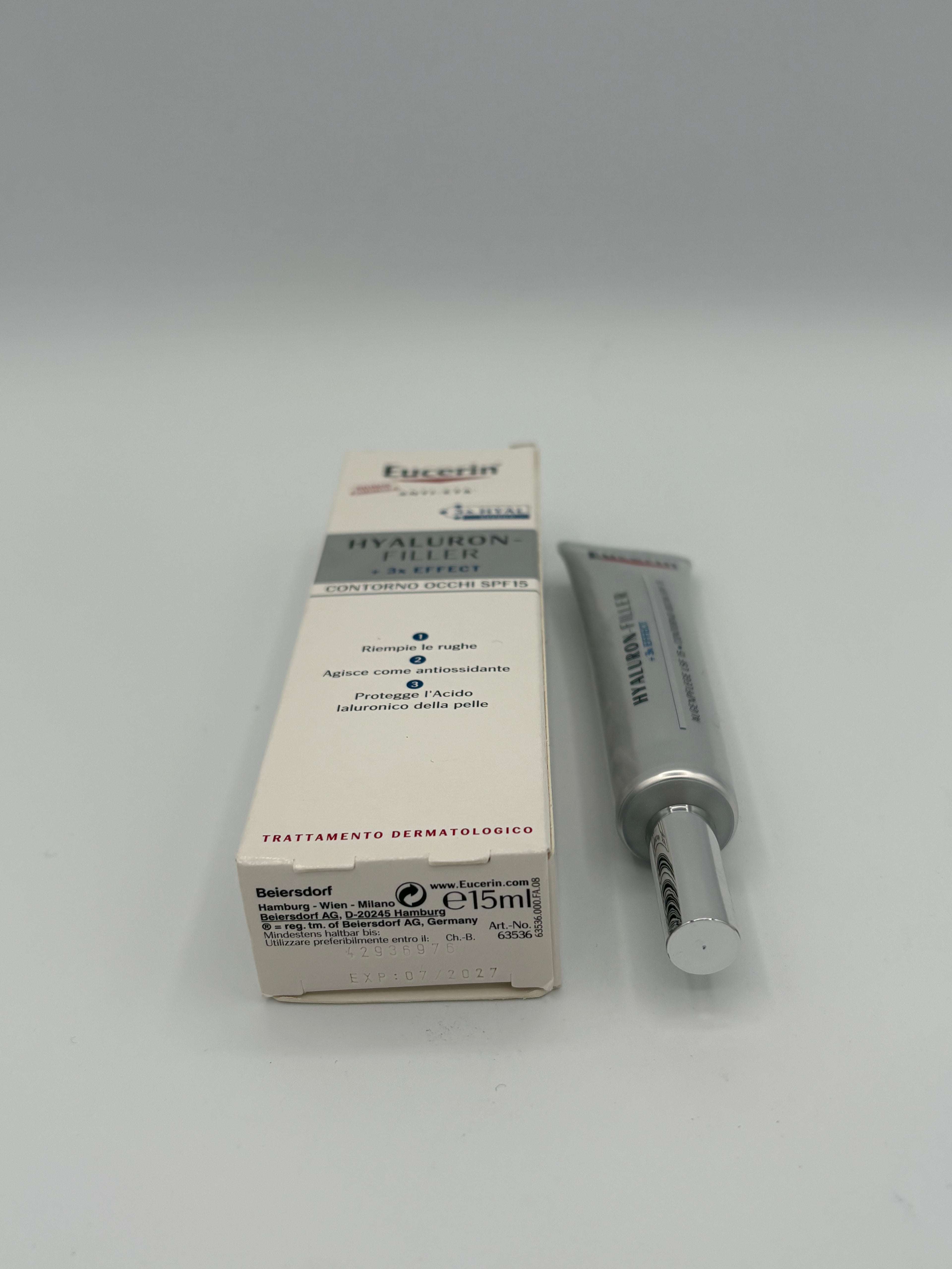 BLOCK36: CREMA	EUCERIN	HYALURON FILLER+3X EFFECT CONTORNO OCCHI SPF 15
