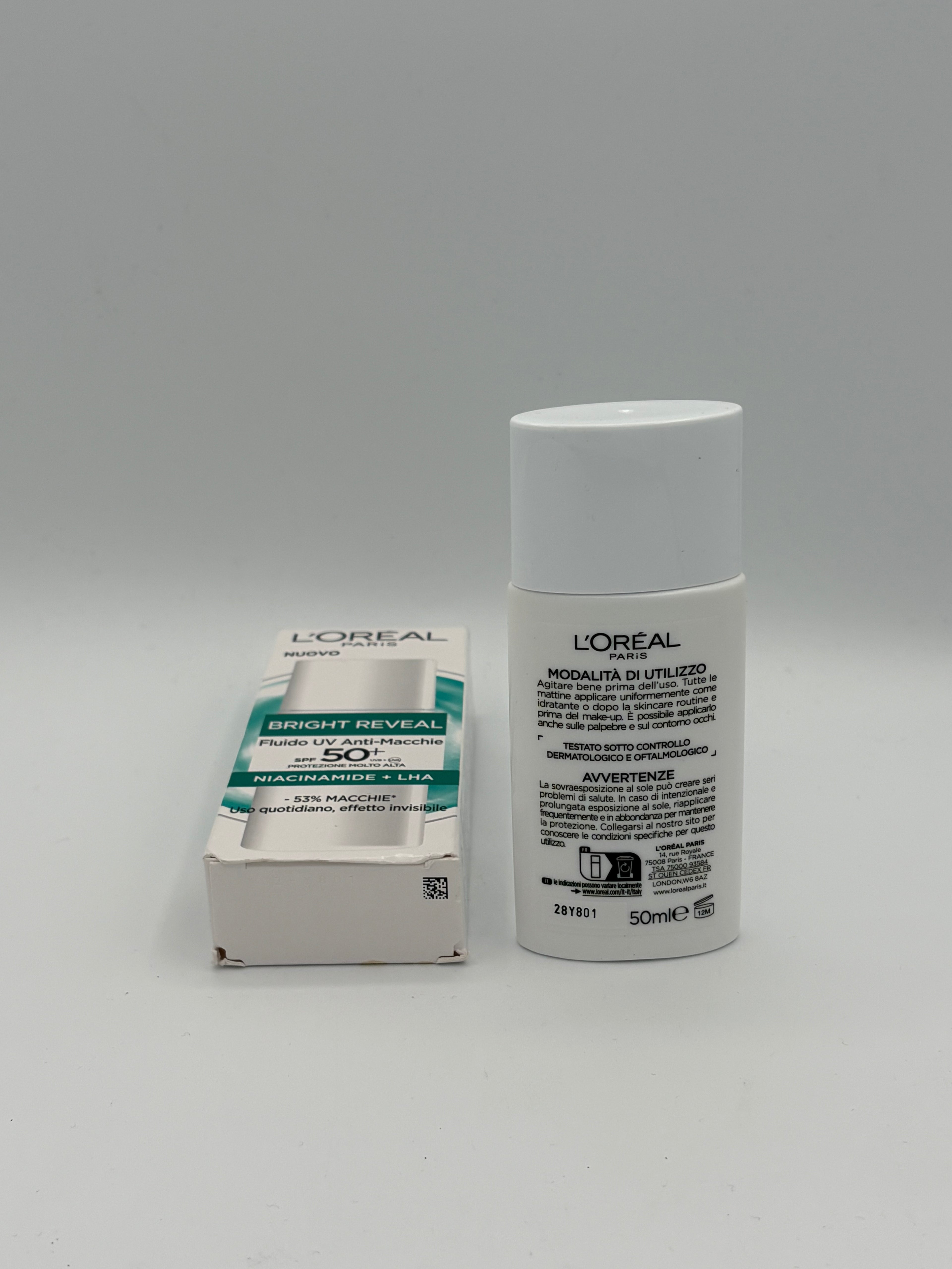 BLOCK36: CREMA	L'OREAL	BRIGHT REVEALNIACINAMIDE + LHA SPF 50+