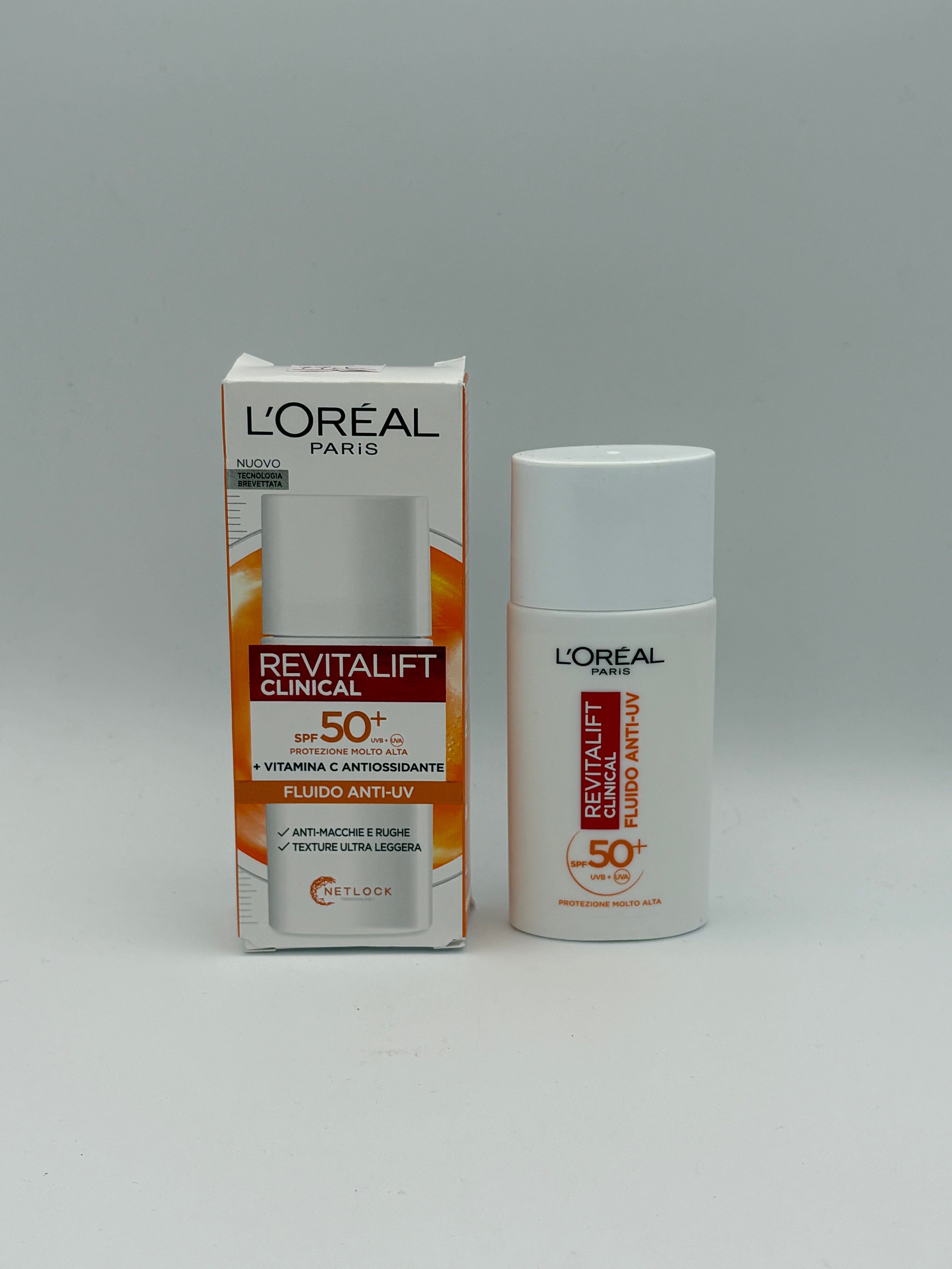 BLOCK36: CREMA	L'OREAL	REVITALIFT CLINICAL FLUIDO ANTI-UV SPF 50+