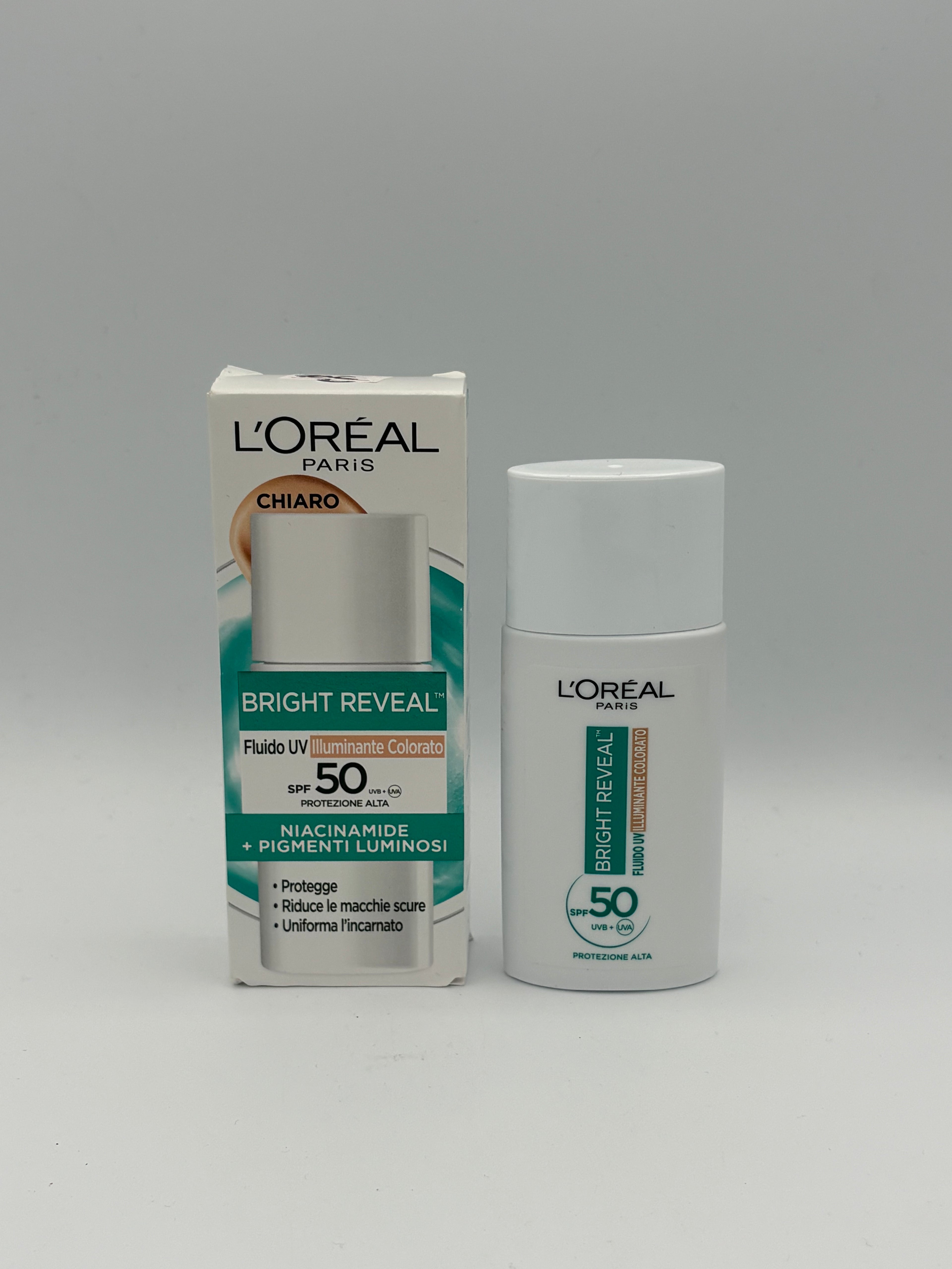BLOCK36: CREMA	L'OREAL	BRIGHT REVEAL NIACINAMIDE + PIGMENTI LUMINOSI (CHIARO)
