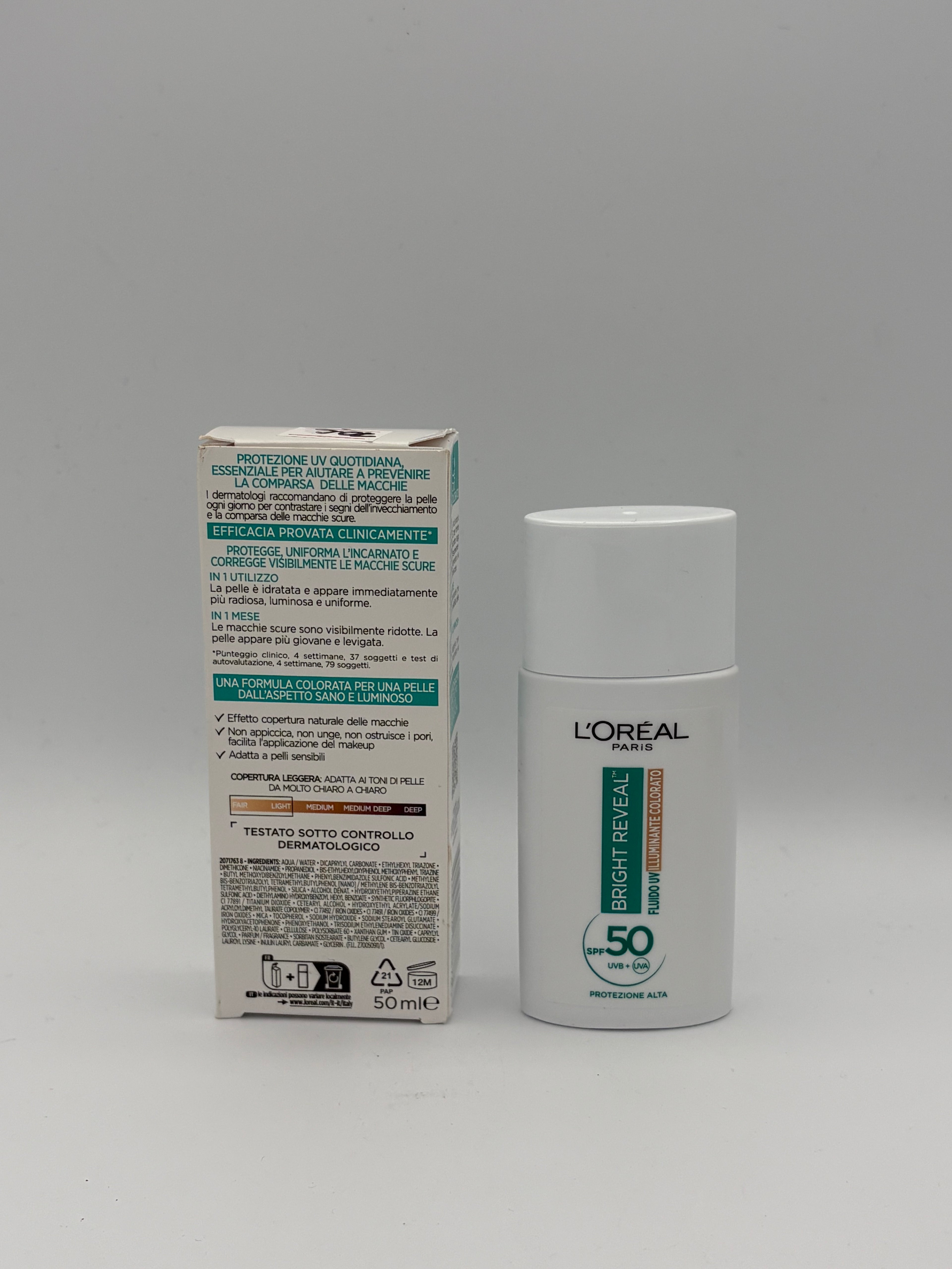 BLOCK36: CREMA	L'OREAL	BRIGHT REVEAL NIACINAMIDE + PIGMENTI LUMINOSI (CHIARO)