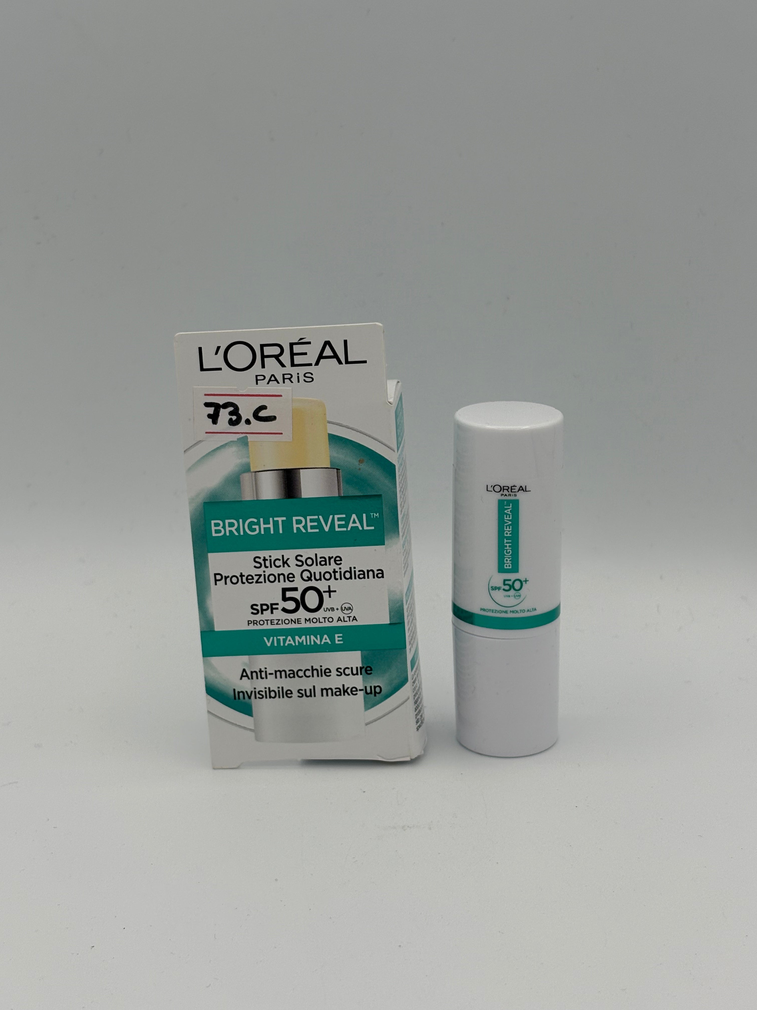 BLOCK36: CREMA	L'OREAL	BRIGHT REVEAL STICK SOLARE SPF 50+  VITAMINA E