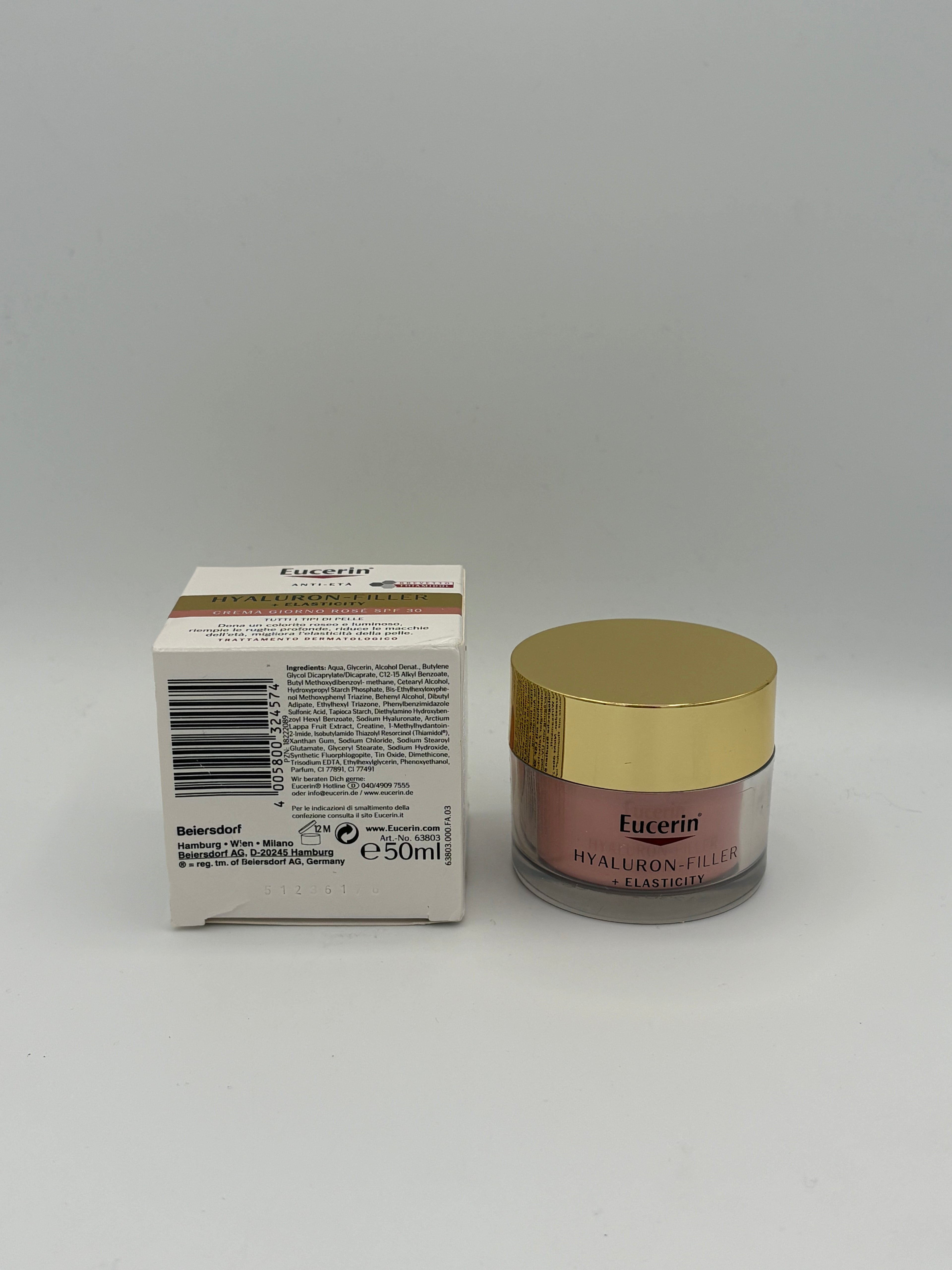 BLOCK36: CREMA EUCERIN HYALURON-FILLER + ELASTICITY (GIORNO ROSE SPF30) 50ml