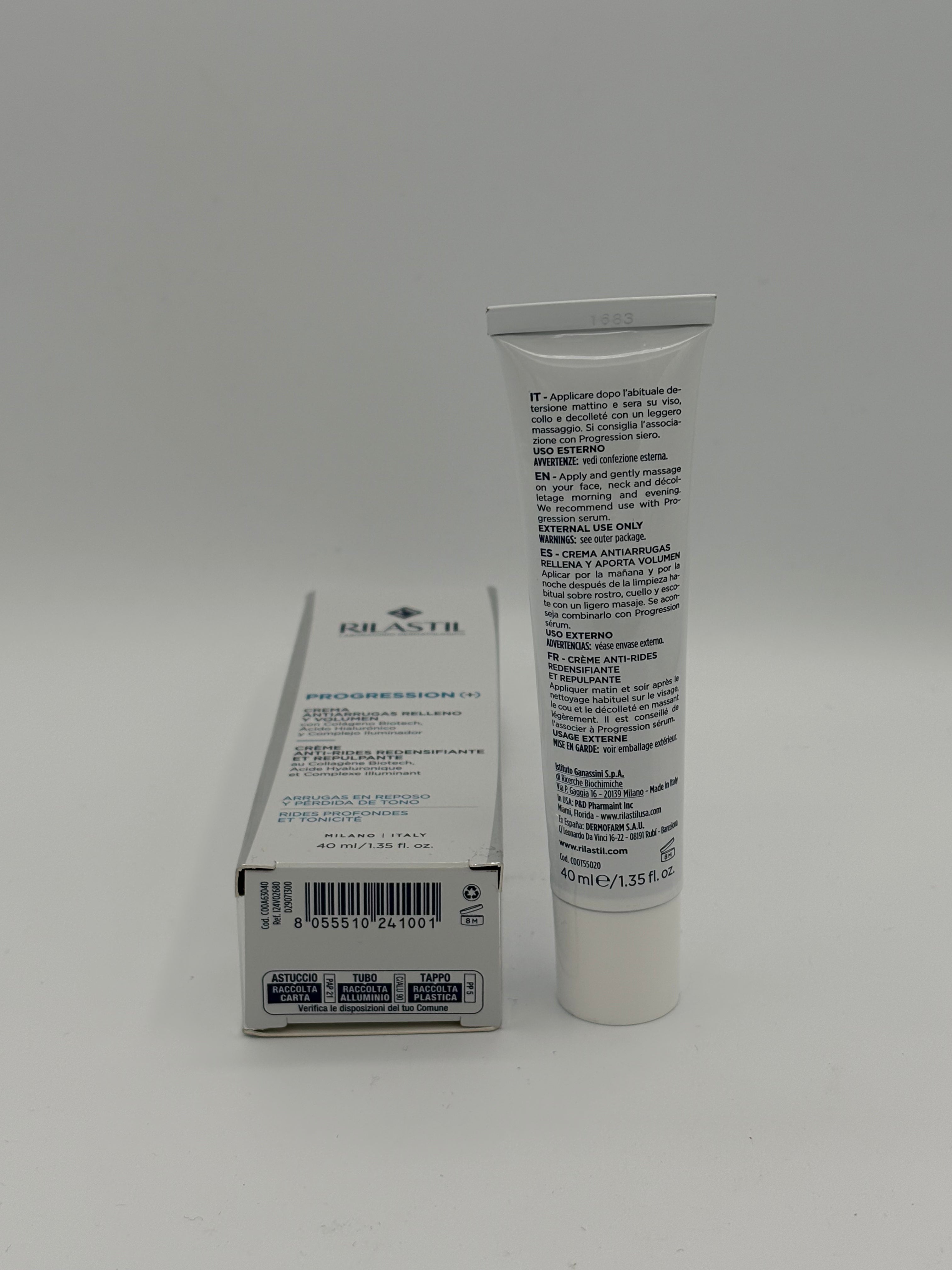 BLOCK36: CREMA	RILASTIL	PROGRESSION + CREMA ANTIRUGHE RIEMPITIVA E RIMPOLPANTE