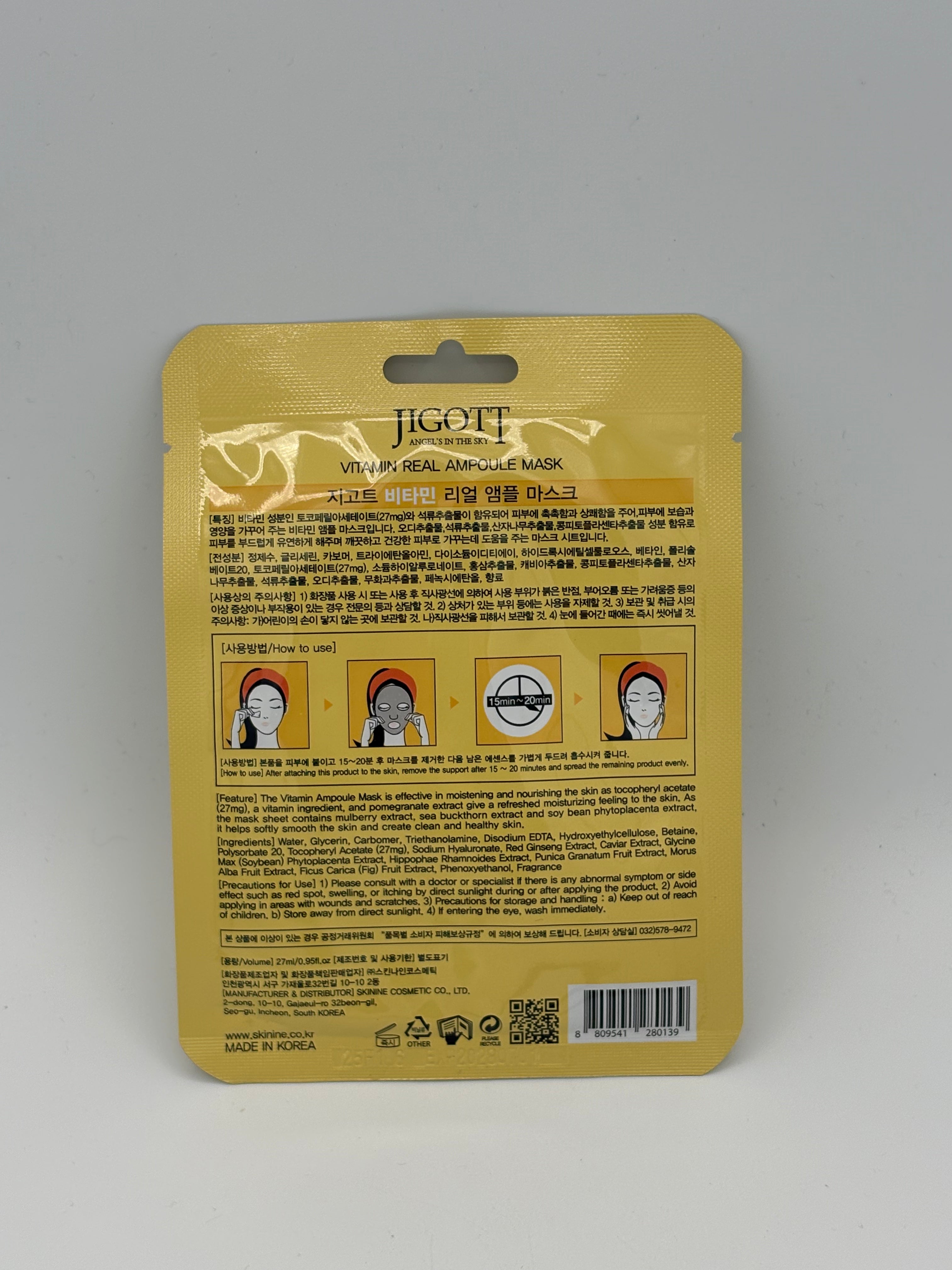 SKINCARE KOREANA MASCHERA IN TESSUTO JIGOTT VITAMIN REAL AMPOULE MASK