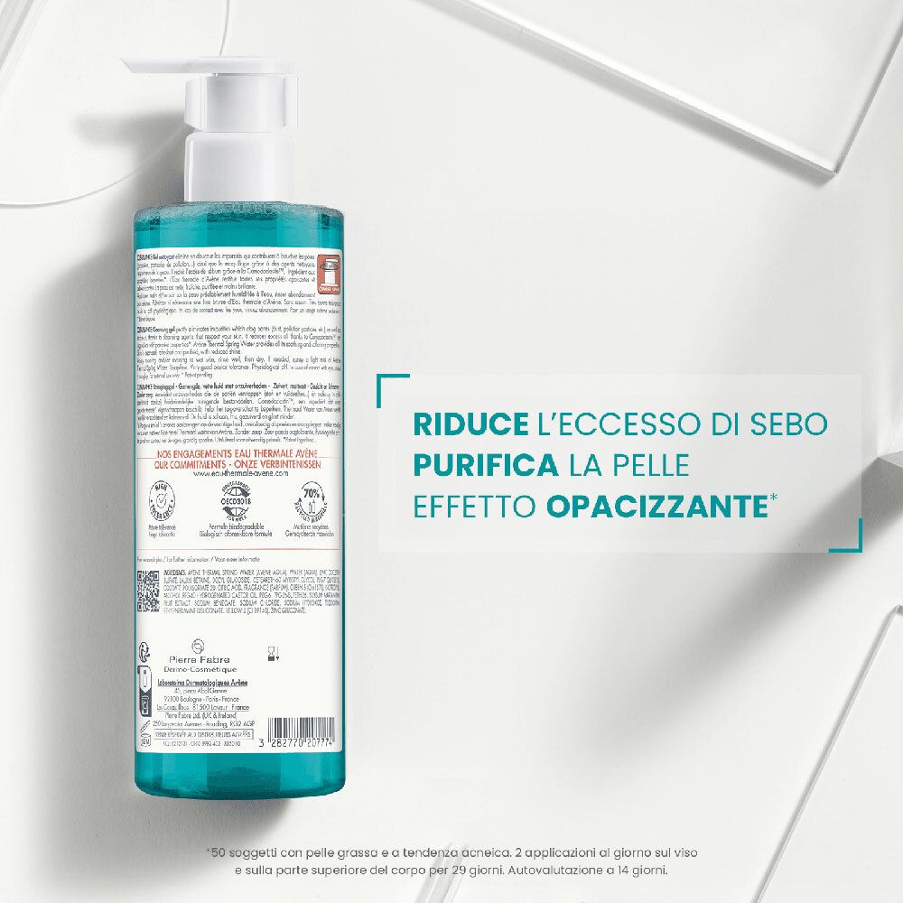 BLOCK36: AVENE	GEL DETERGENTE VISO E CORPO, PELLE MISTA E GRASSA CON IMPERFEZIONI