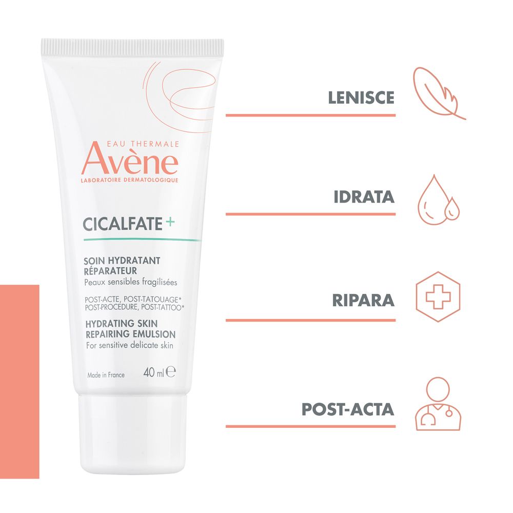 BLOCK36: CREMA	AVENE	CICALFATE + TRATTAMENTO IDRATANTE E RISTRUTTURANTE 40ml