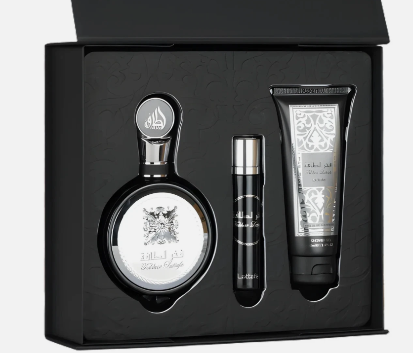 BLOCK36: GIFT SET LATTAFA FAKHAR MAN GIFT SET EDP 100ML+ SPRAY 12ML+SG 100ML