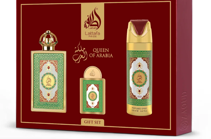 BLOCK36: GIFTSET LATTAFA QUEEN OF ARABIA   PARFUM 100 ML EDP +20 ML+ DEODORANT 200ML