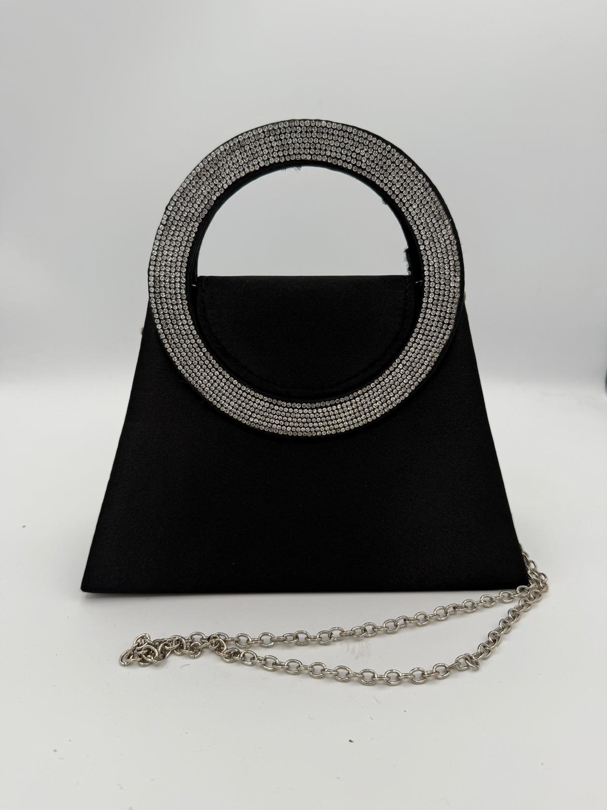 BLOCK36:SCHWARZE HANDTASCHE MIT SCHULTERRIEMEN