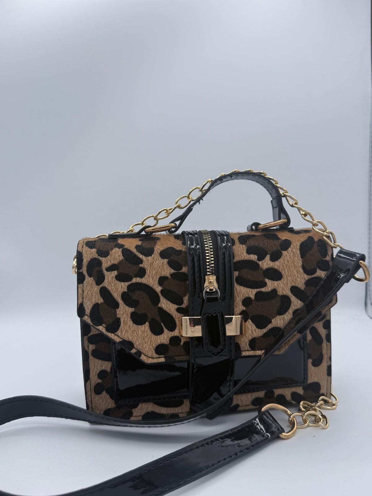BLOCK36:BORSA LEOPARDATA CON TRACOLLA