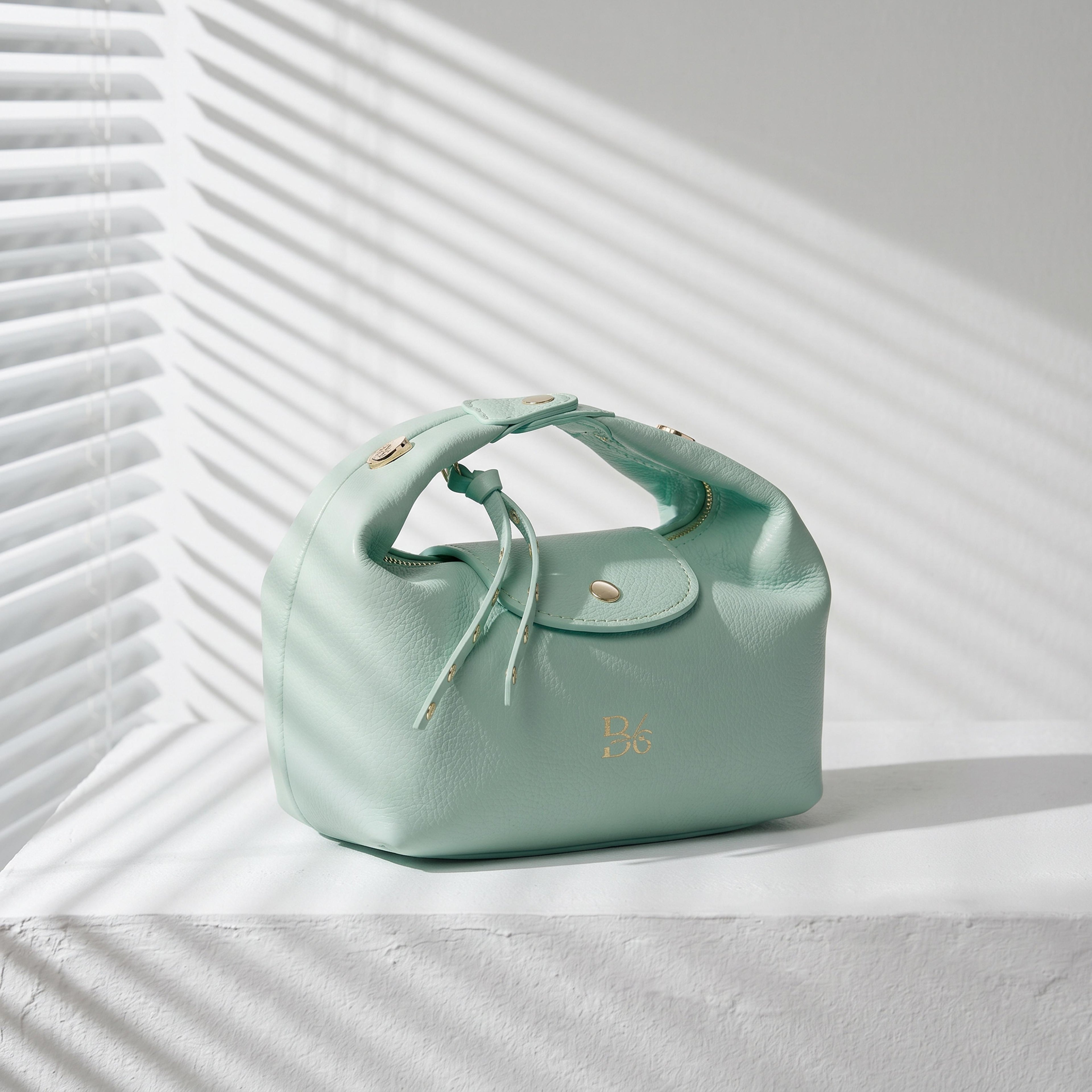 BLOCK36: BORSA IN PELLE VERDE-ACQUA ESTIVA