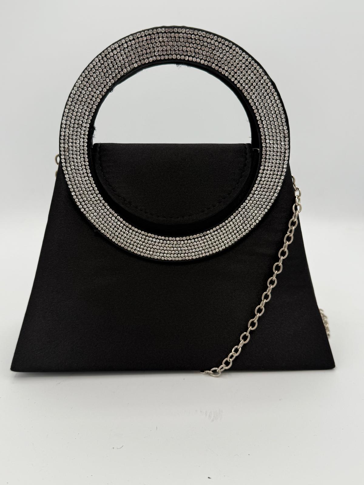 BLOCK36:SCHWARZE HANDTASCHE MIT SCHULTERRIEMEN