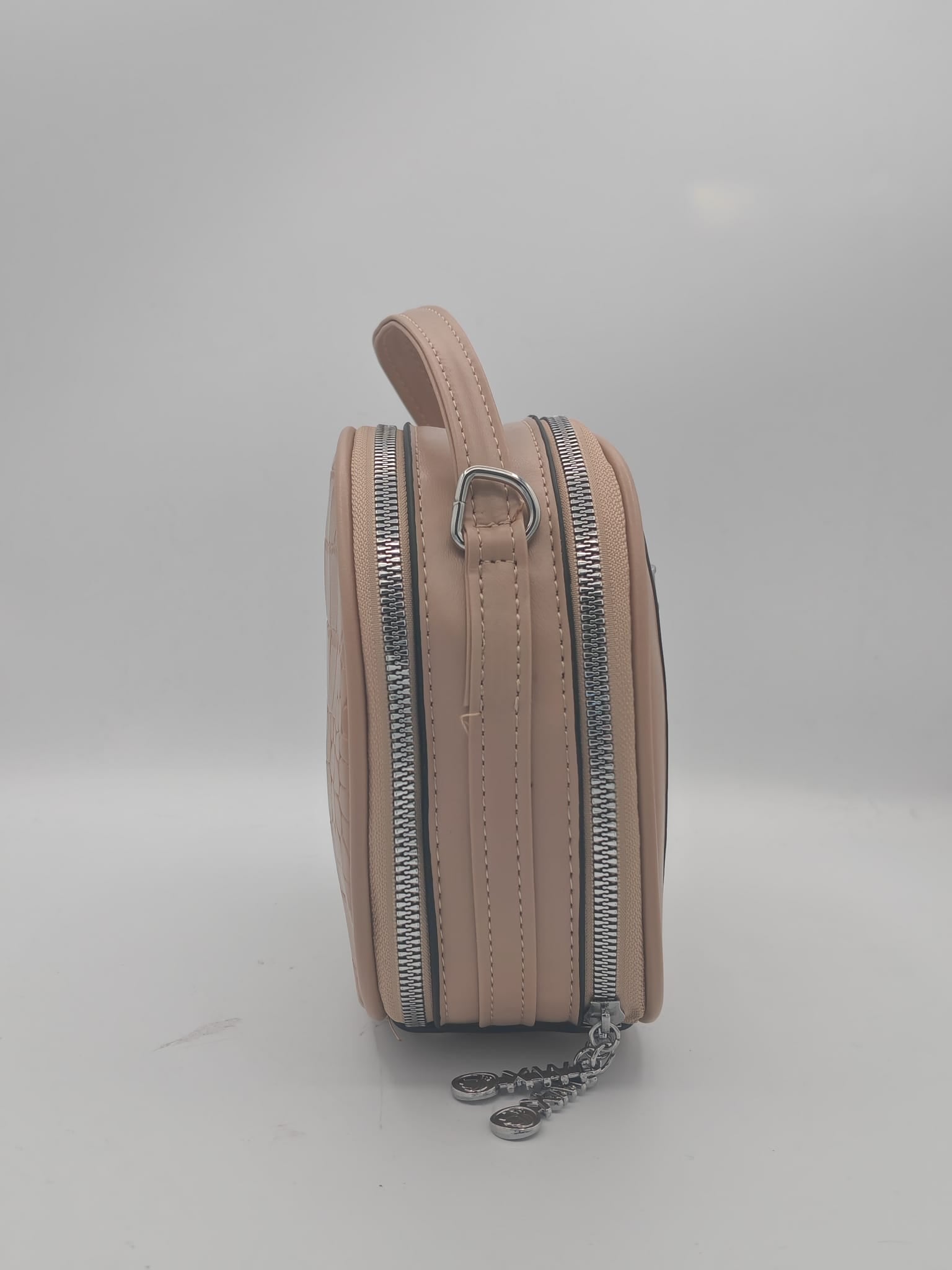 BLOCK36: BORSA A MANO COCCODRILLO ROSA CON CHARM