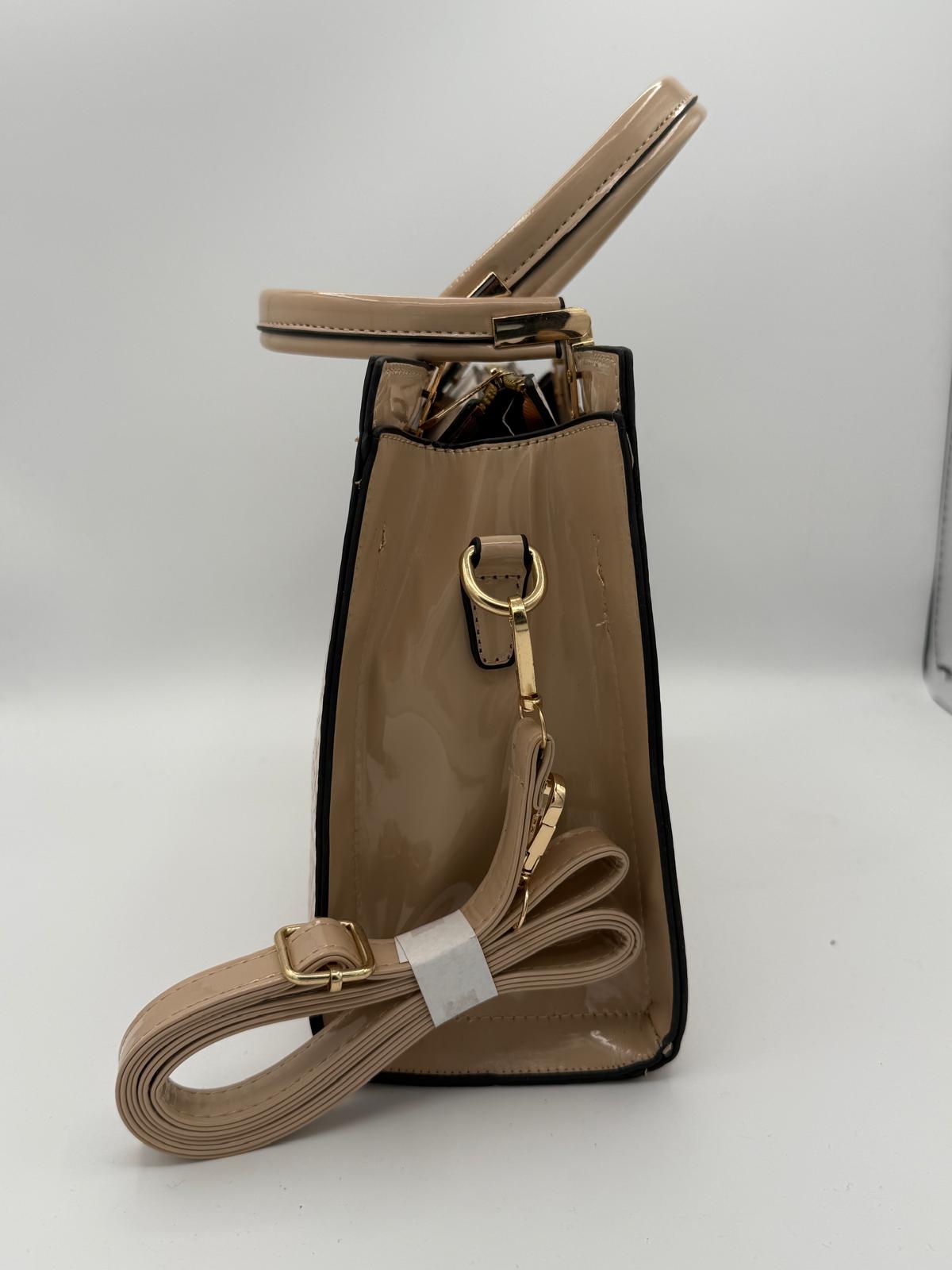 BLOCK36:BORSA A MANO CON TRACOLLA BEIGE IN COCCODRILLO
