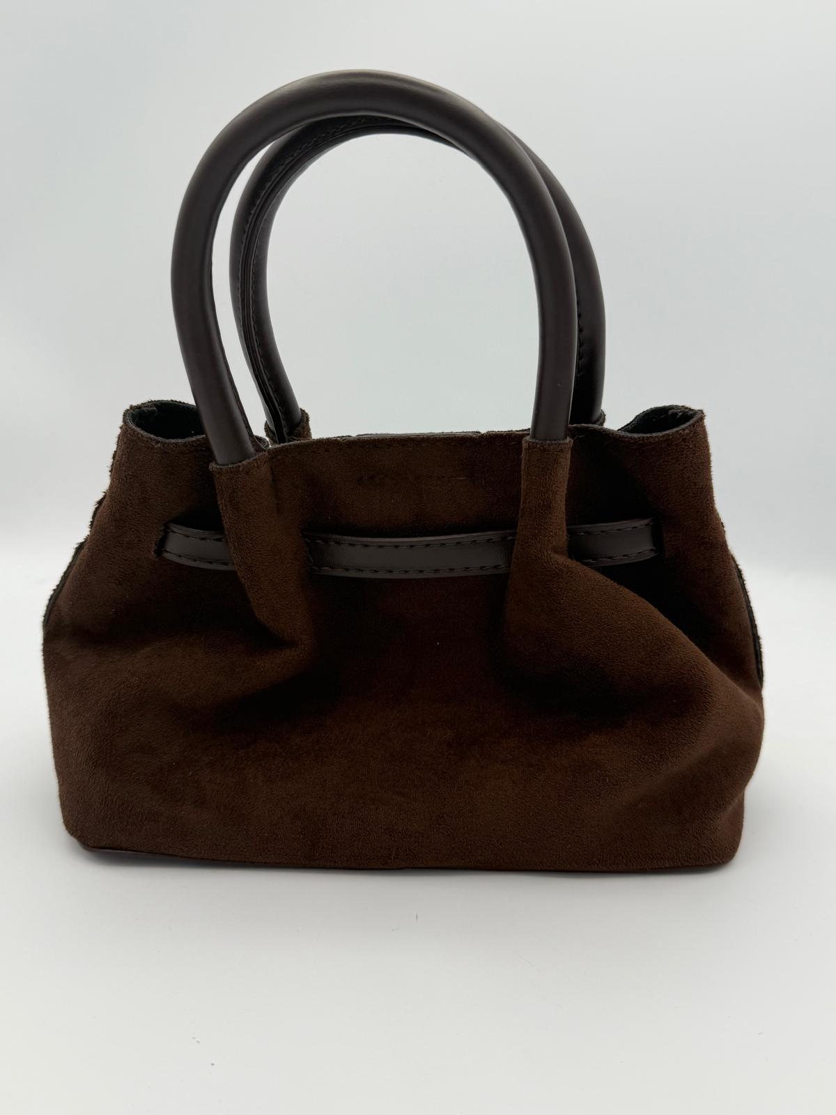 BLOCK36: MINIBAG IN CAMOSCIO MARRONE