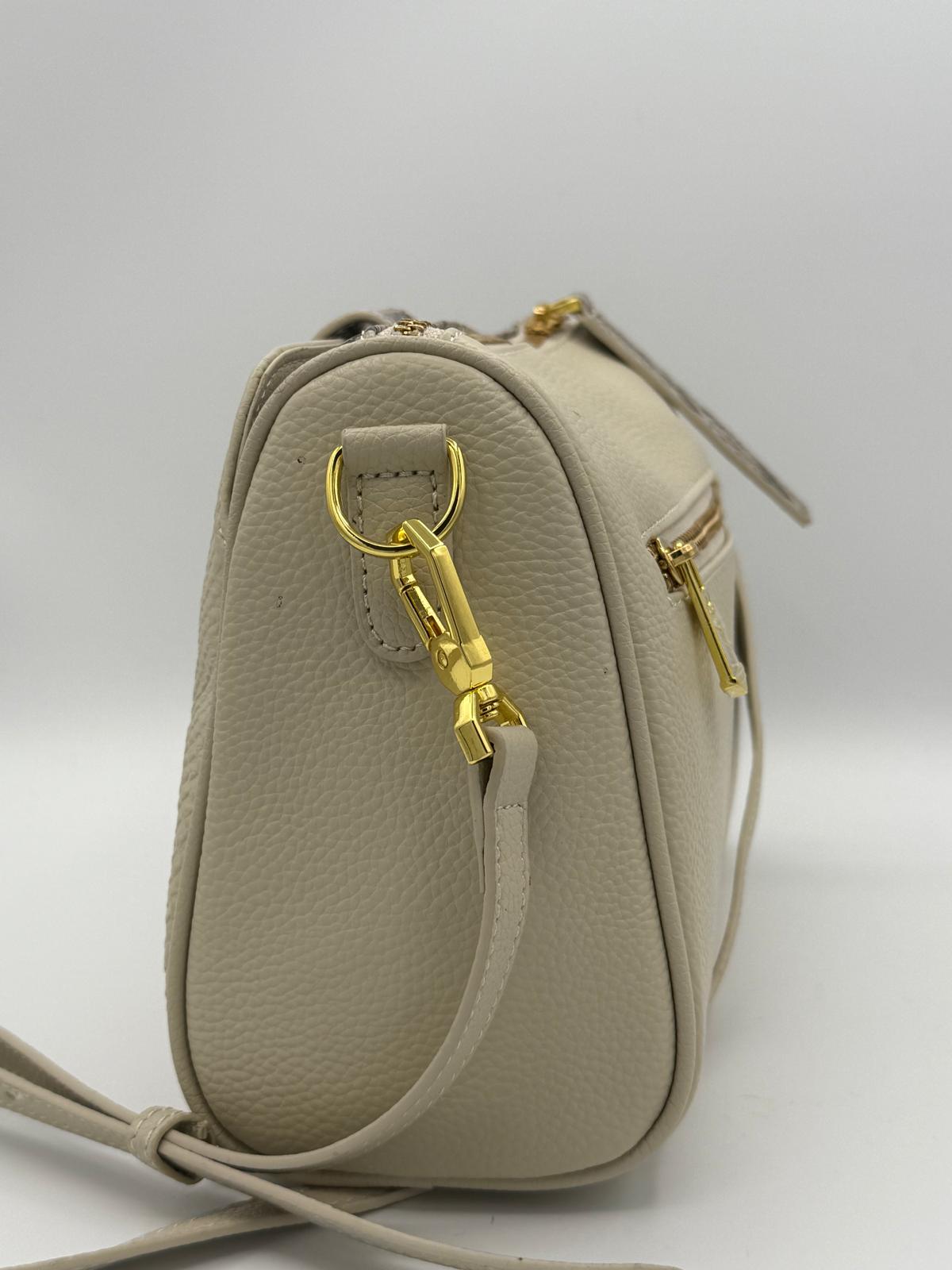 BLOCK36:BORSA CON TRACOLLA BIANCA IN COCCODRILLO