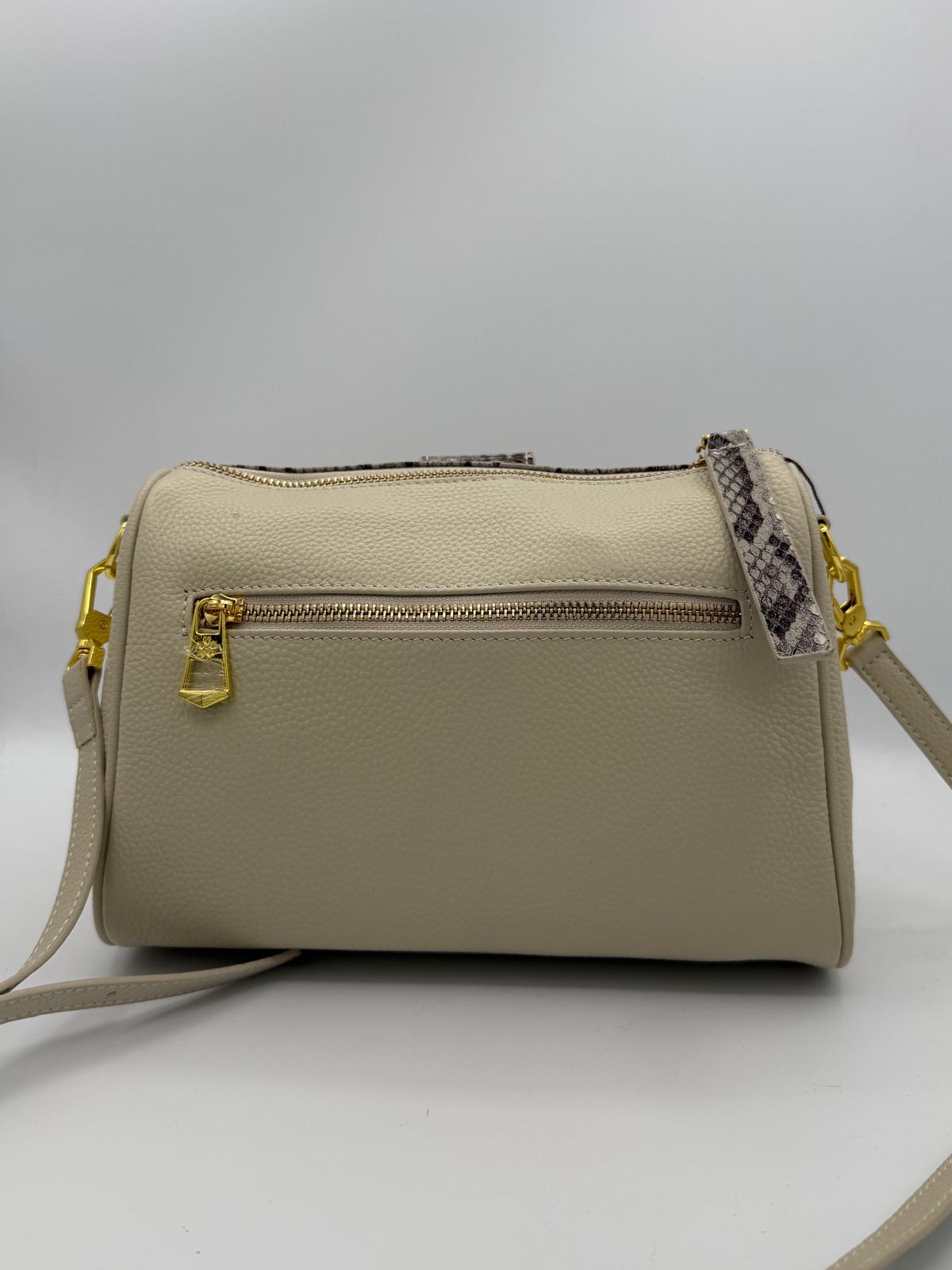 BLOCK36:BORSA CON TRACOLLA BIANCA IN COCCODRILLO