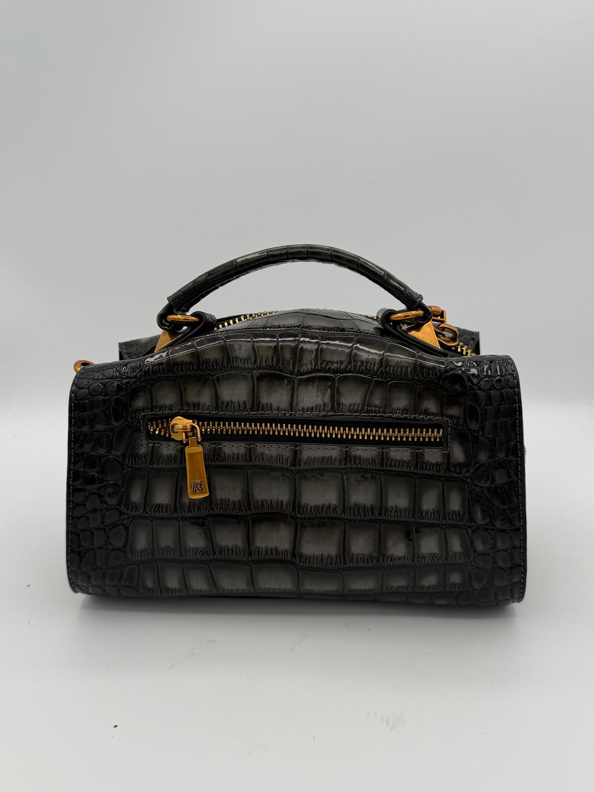 BLOCK36: BORSA A MANO CON TRACOLLA CON STAMPA COCCODRILLO