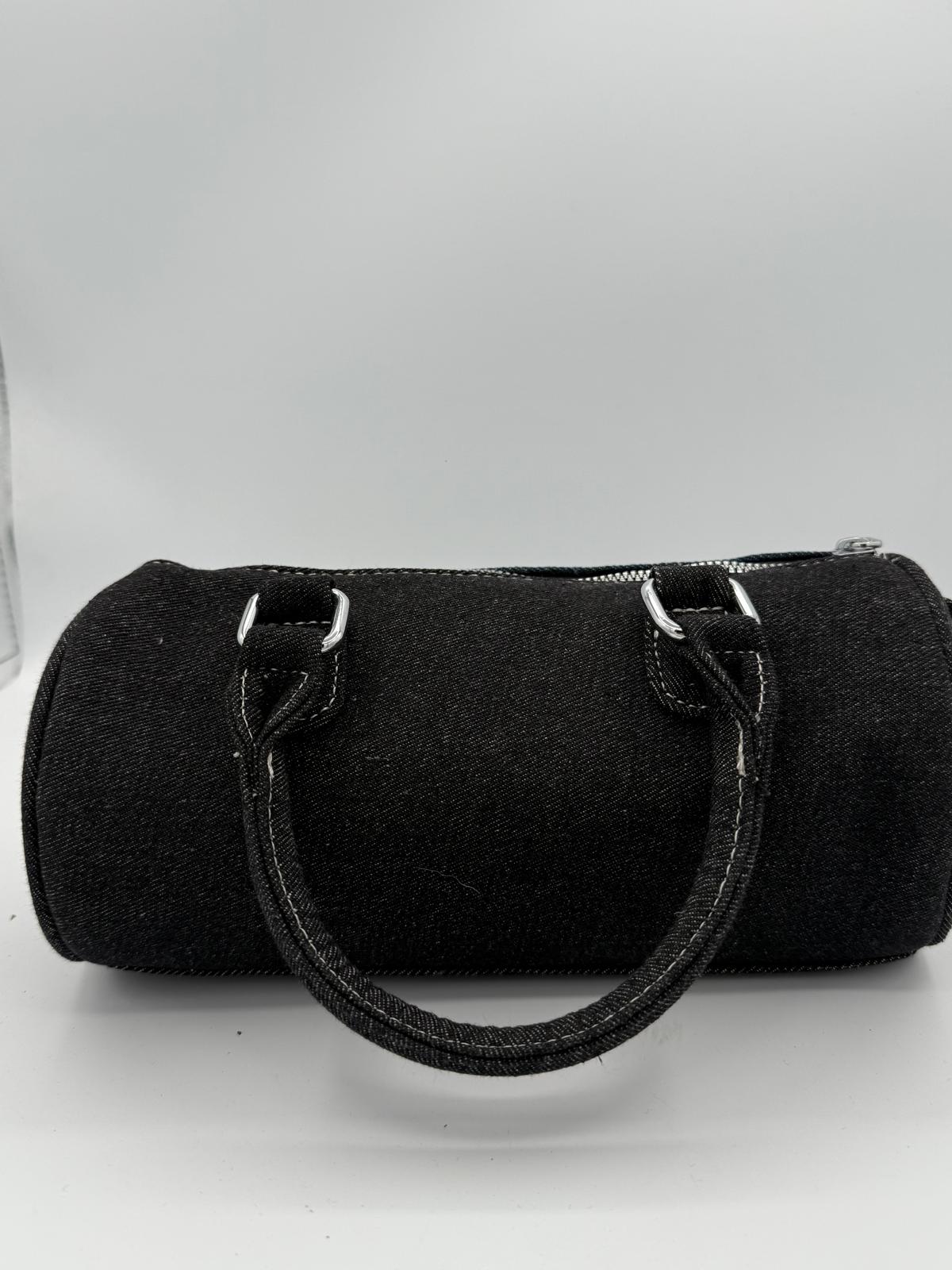 BLOCK36: BAULETTO CILINDRICO IN JEANS