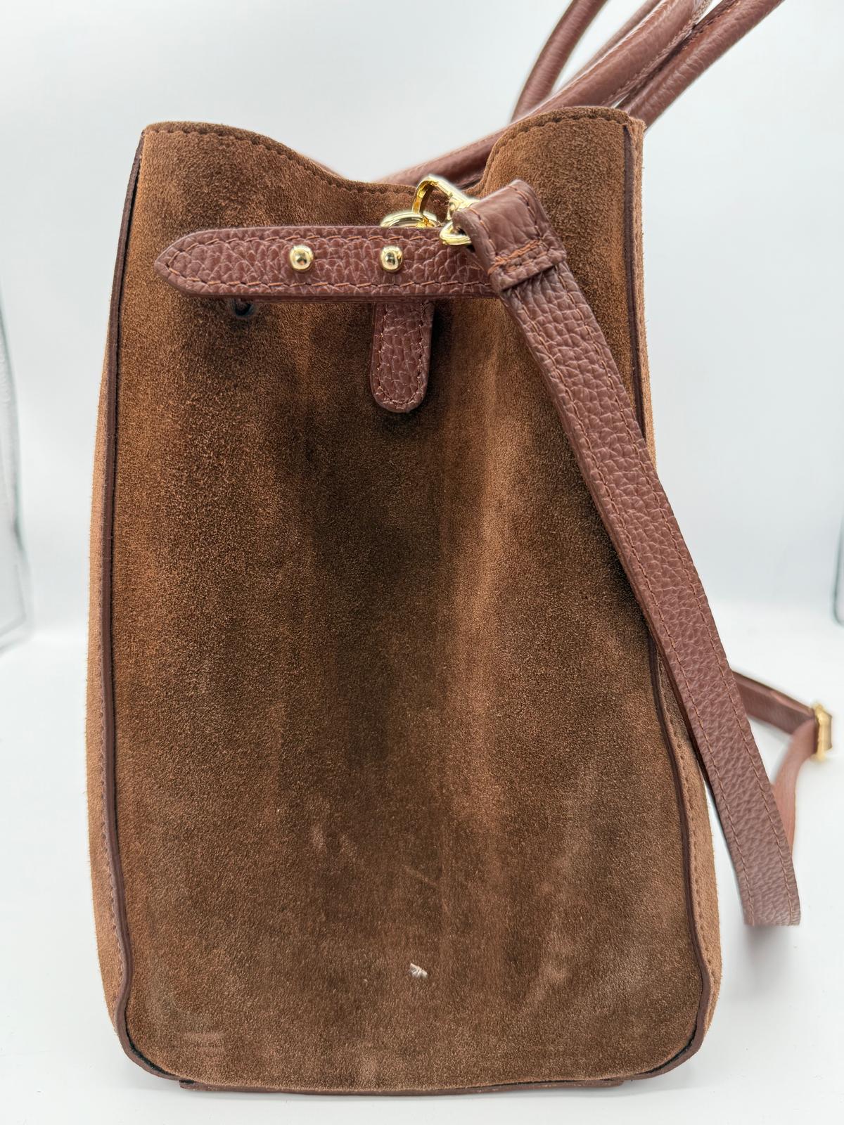 BLOCK36: BORSA GRANDE CON MANICI RIGIDI E TRACOLLA IN VELLUTO MARRONE